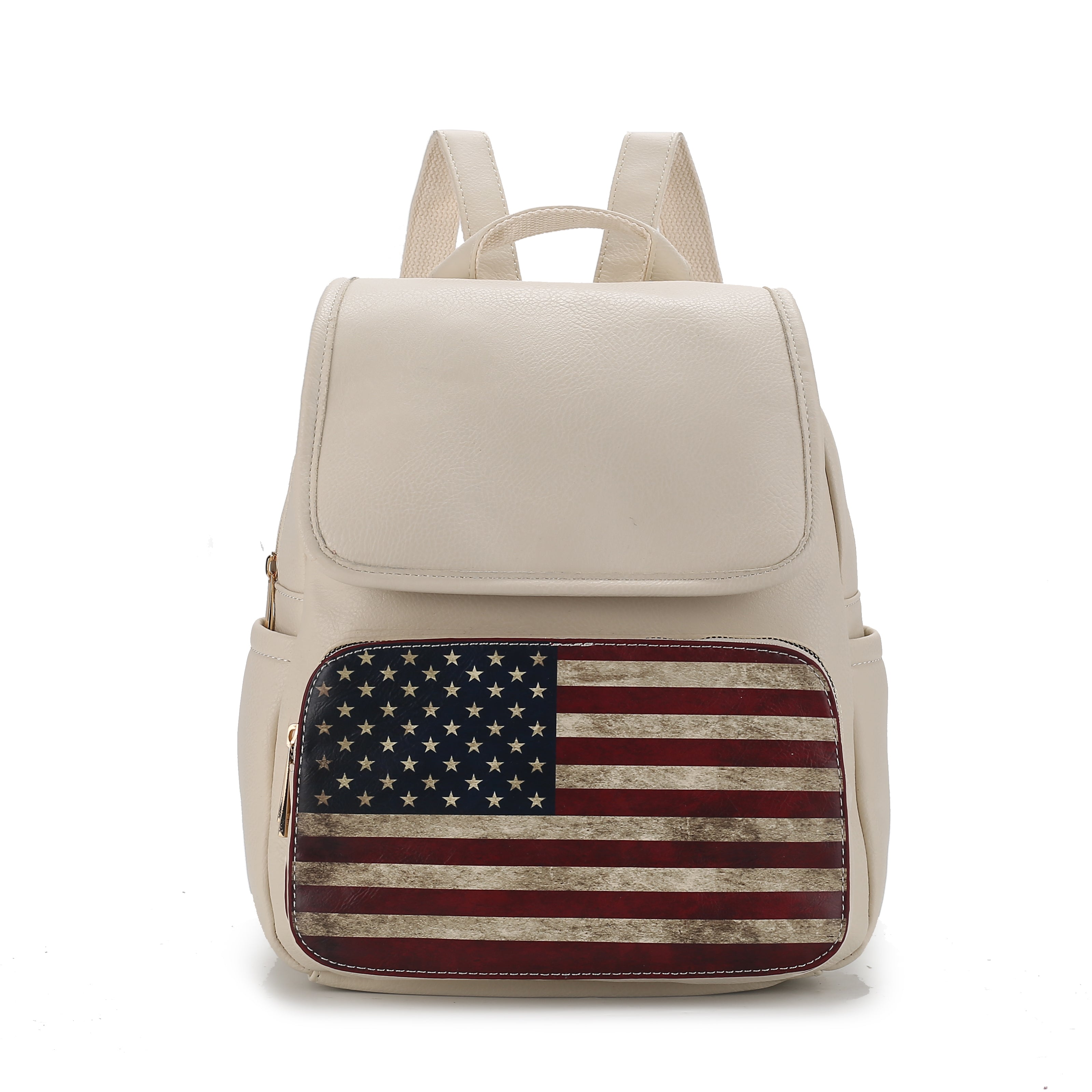  MKF Collection Regina Printed Flag Backpack - Beige - Bonton