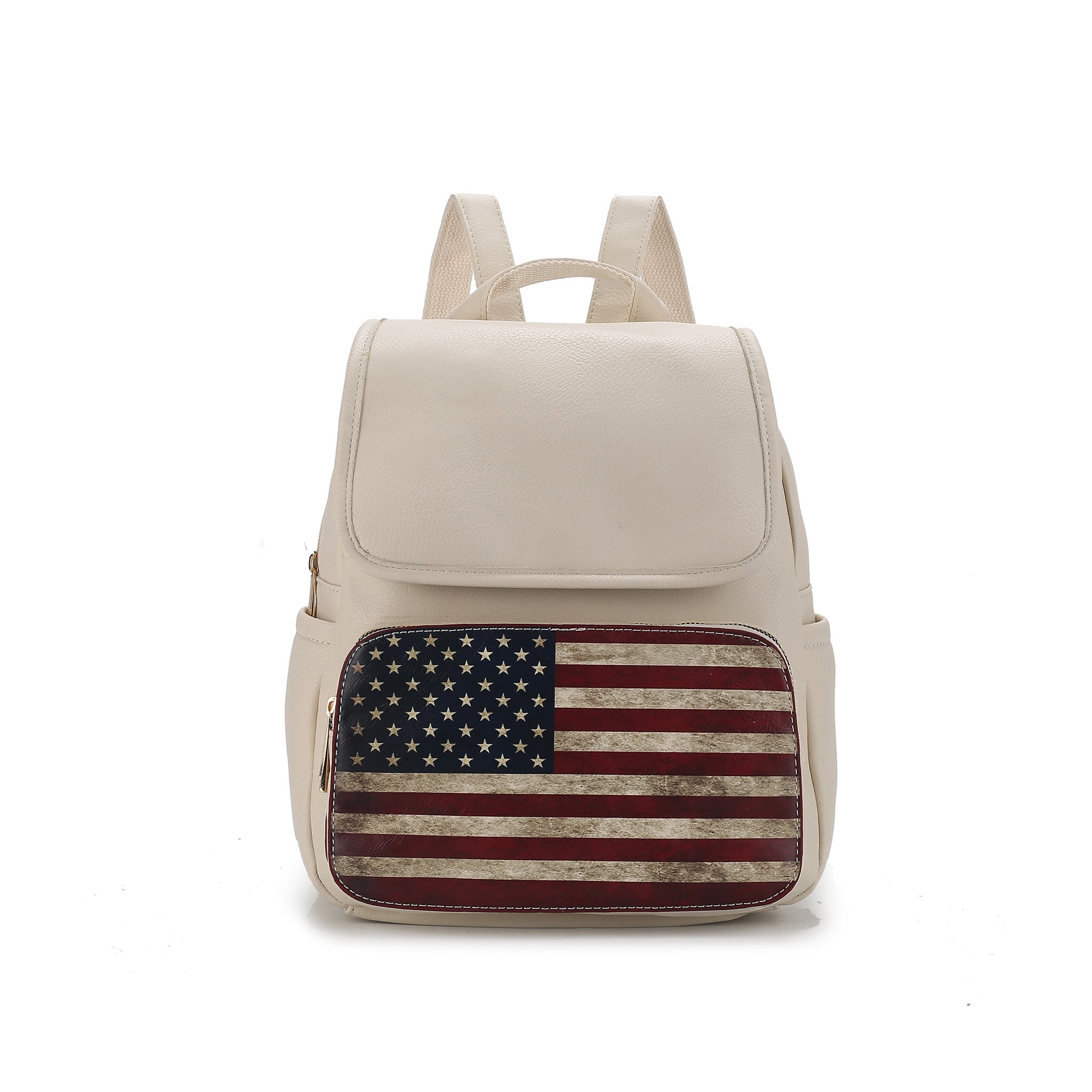  MKF Collection Regina Printed Flag Backpack - Beige - Bonton