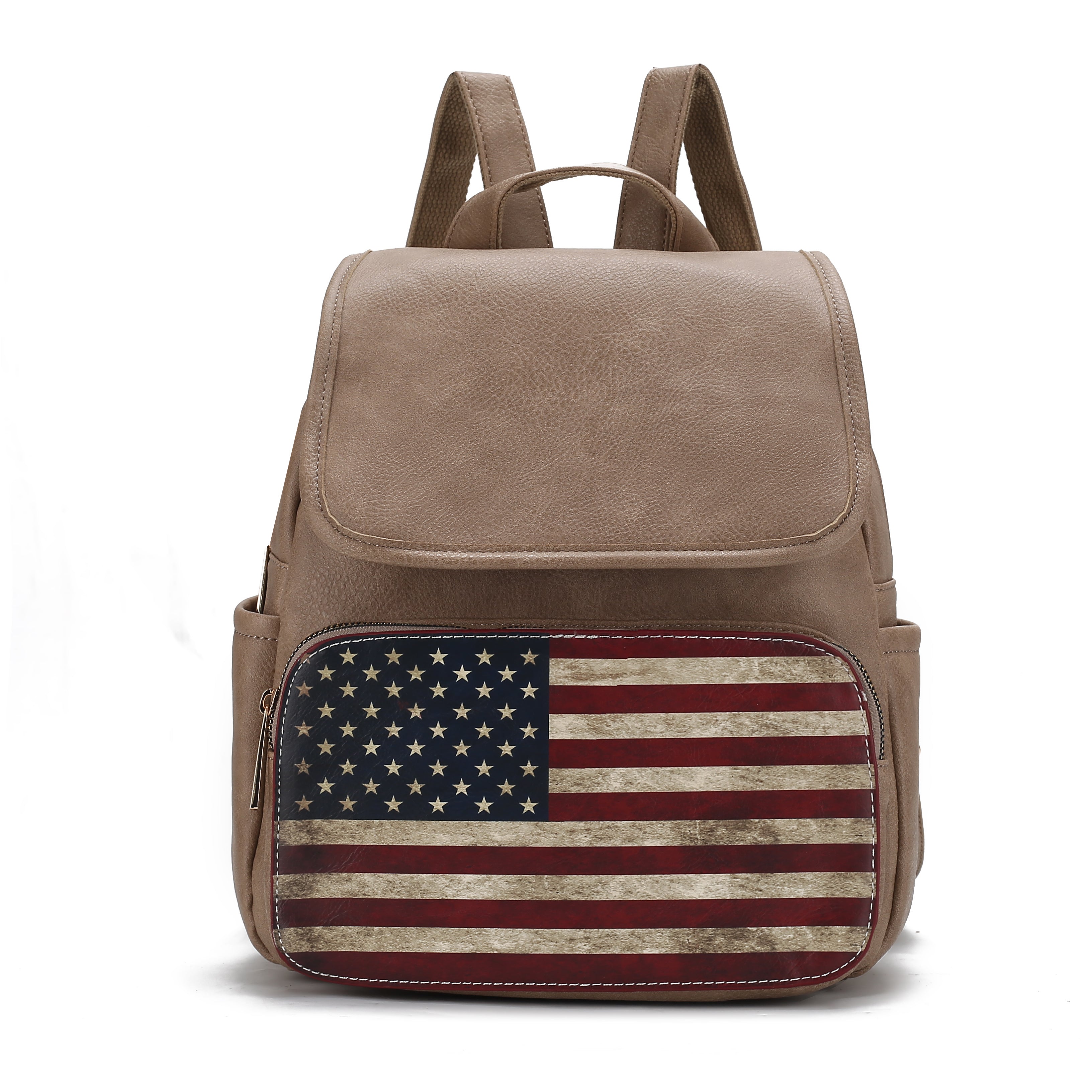  MKF Collection Regina Printed Flag Backpack - Beige - Bonton