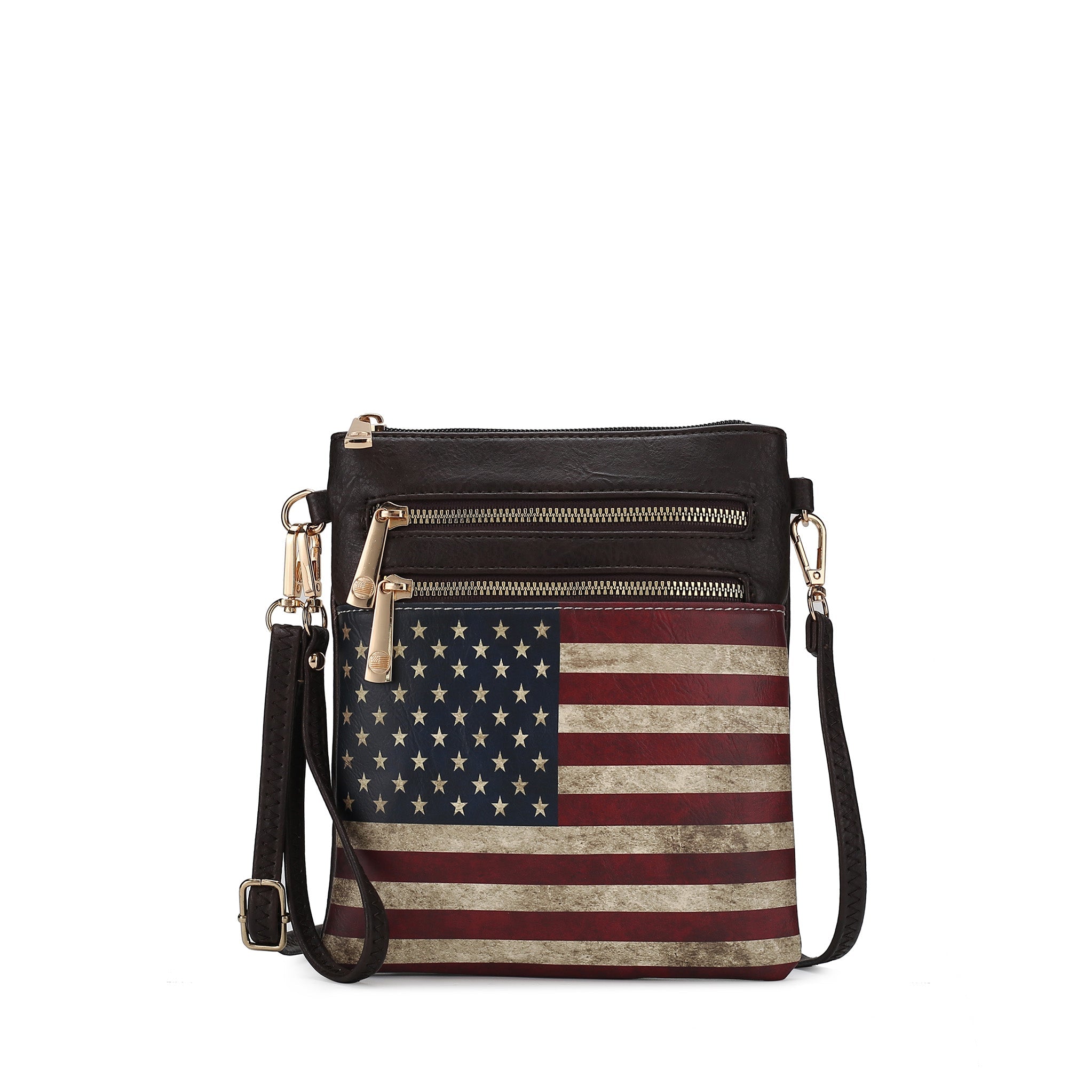  MKF Collection Genesis Printed Flag Crossbody Bag - Black - Bonton