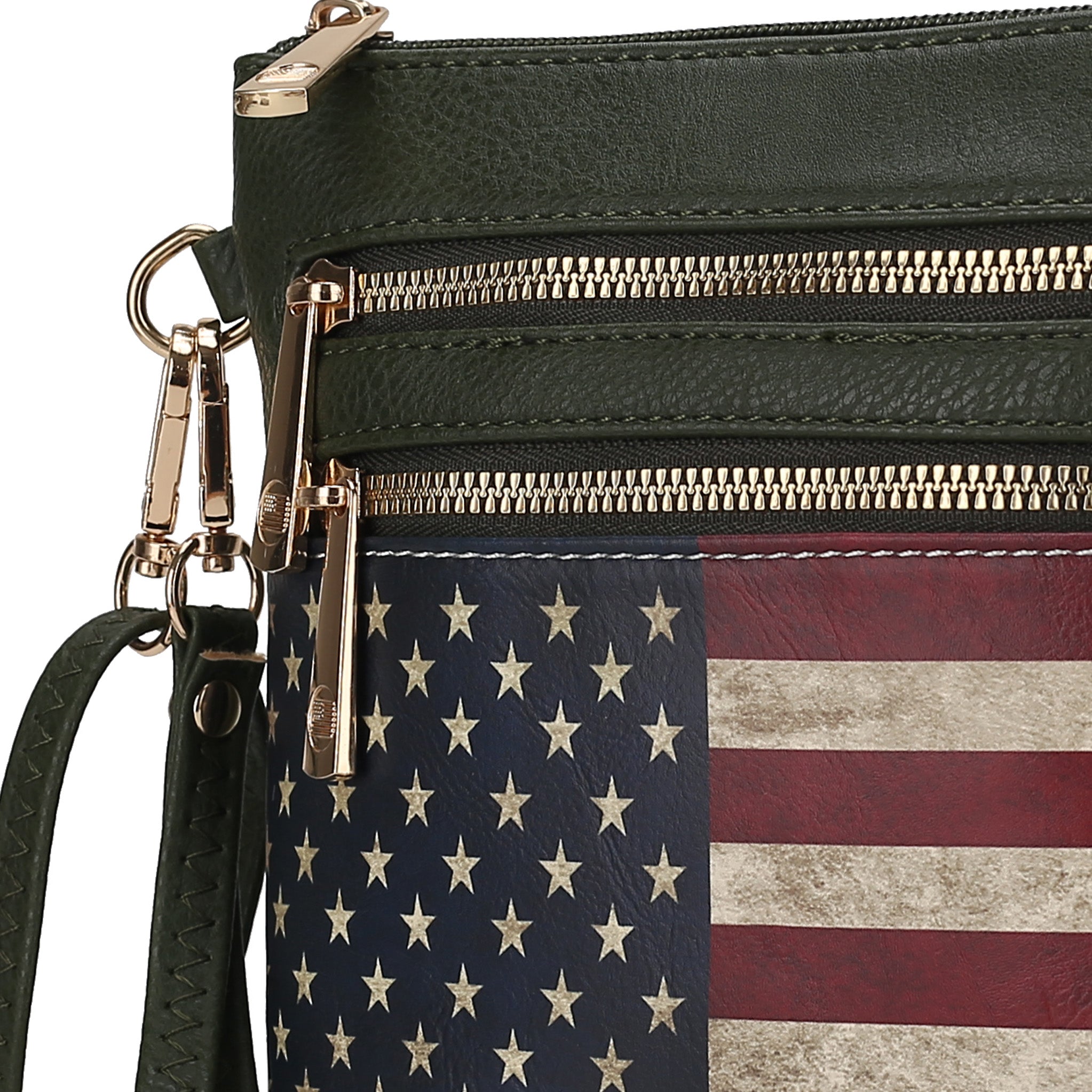  MKF Collection Genesis Printed Flag Crossbody Bag - Beige - Bonton