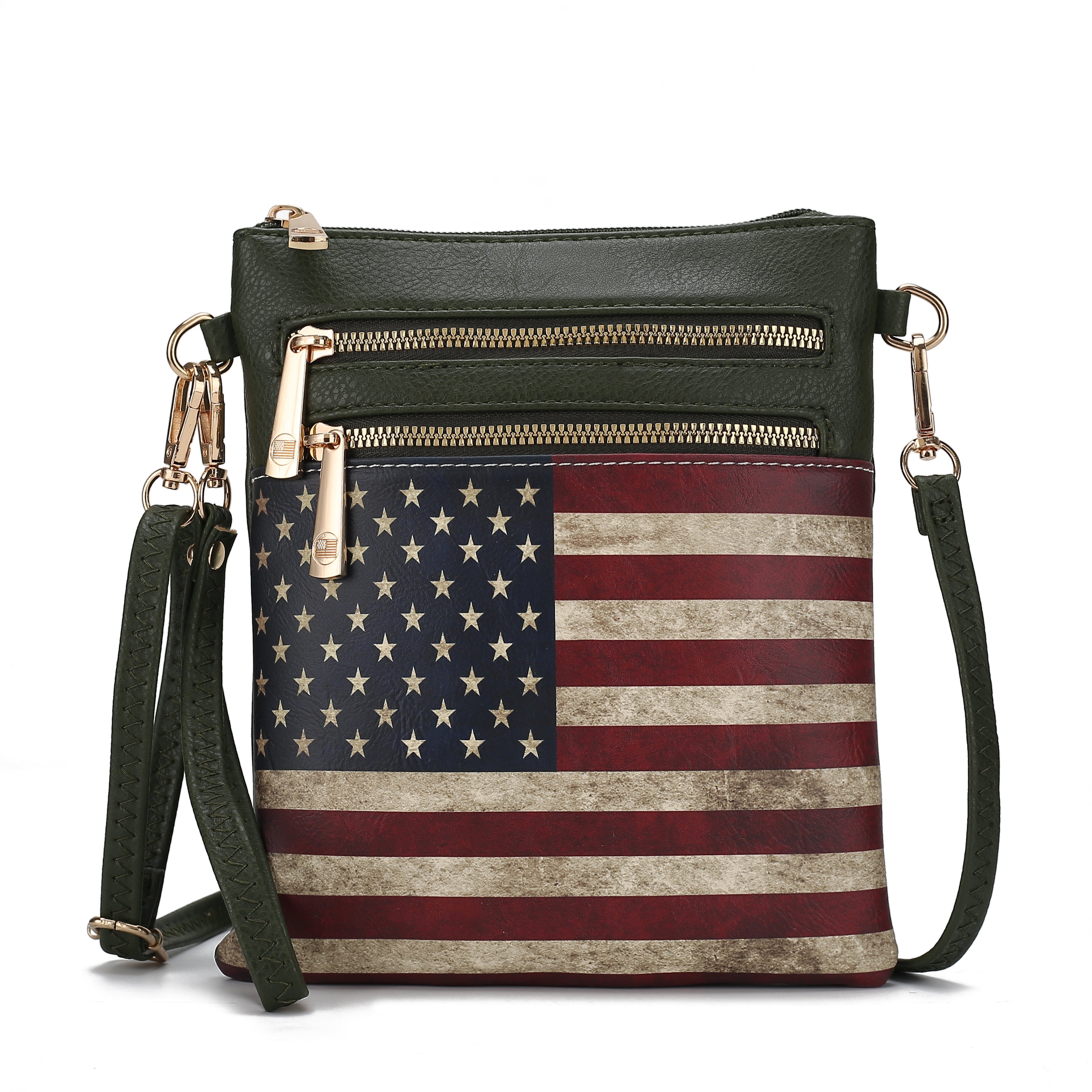  MKF Collection Genesis Printed Flag Crossbody Bag - Black - Bonton