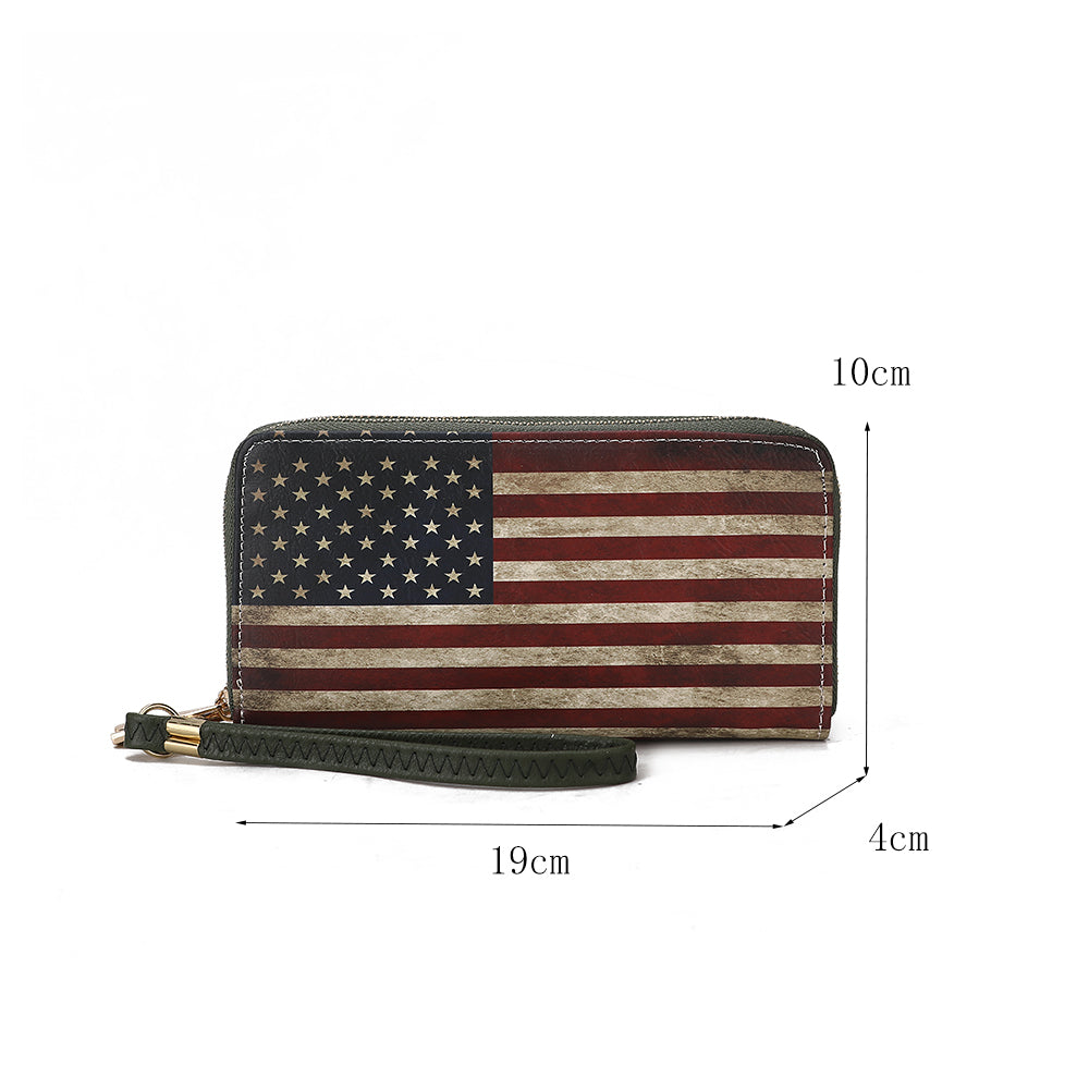  MKF Collection Uriel Printed Flag Wallet - Beige - Bonton