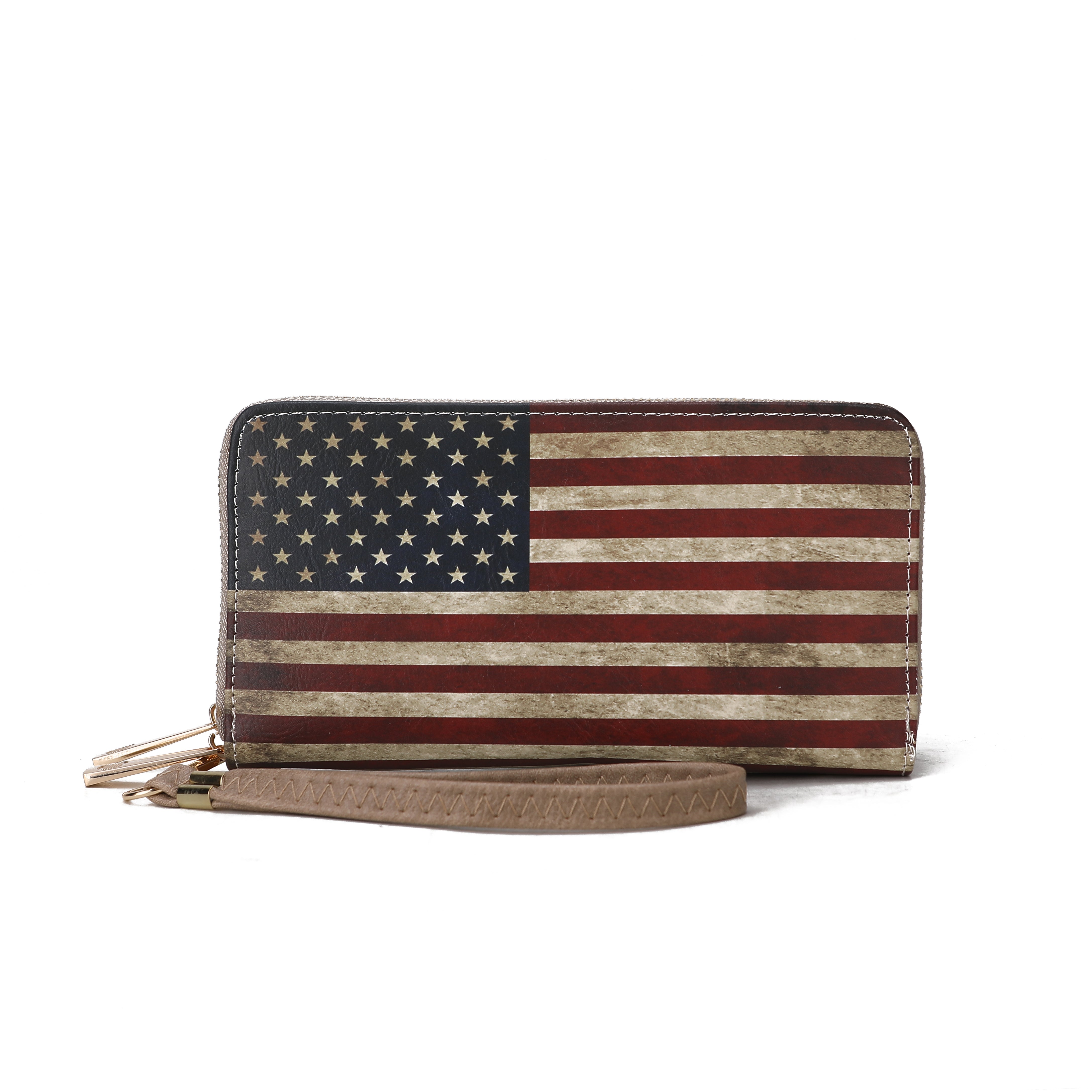  MKF Collection Uriel Printed Flag Wallet - Beige - Bonton