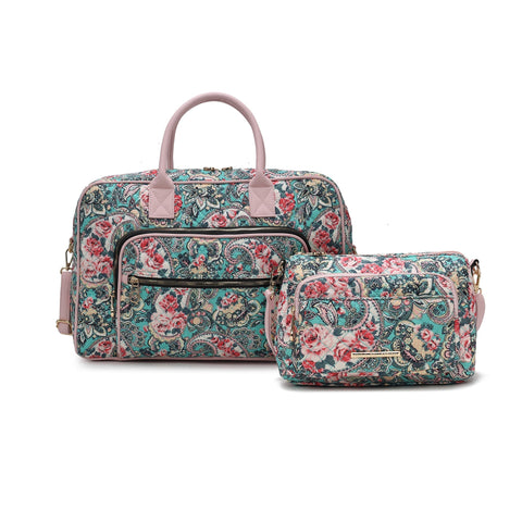 Zoe Quilted Cotton Weekender and Crossbody Bag
