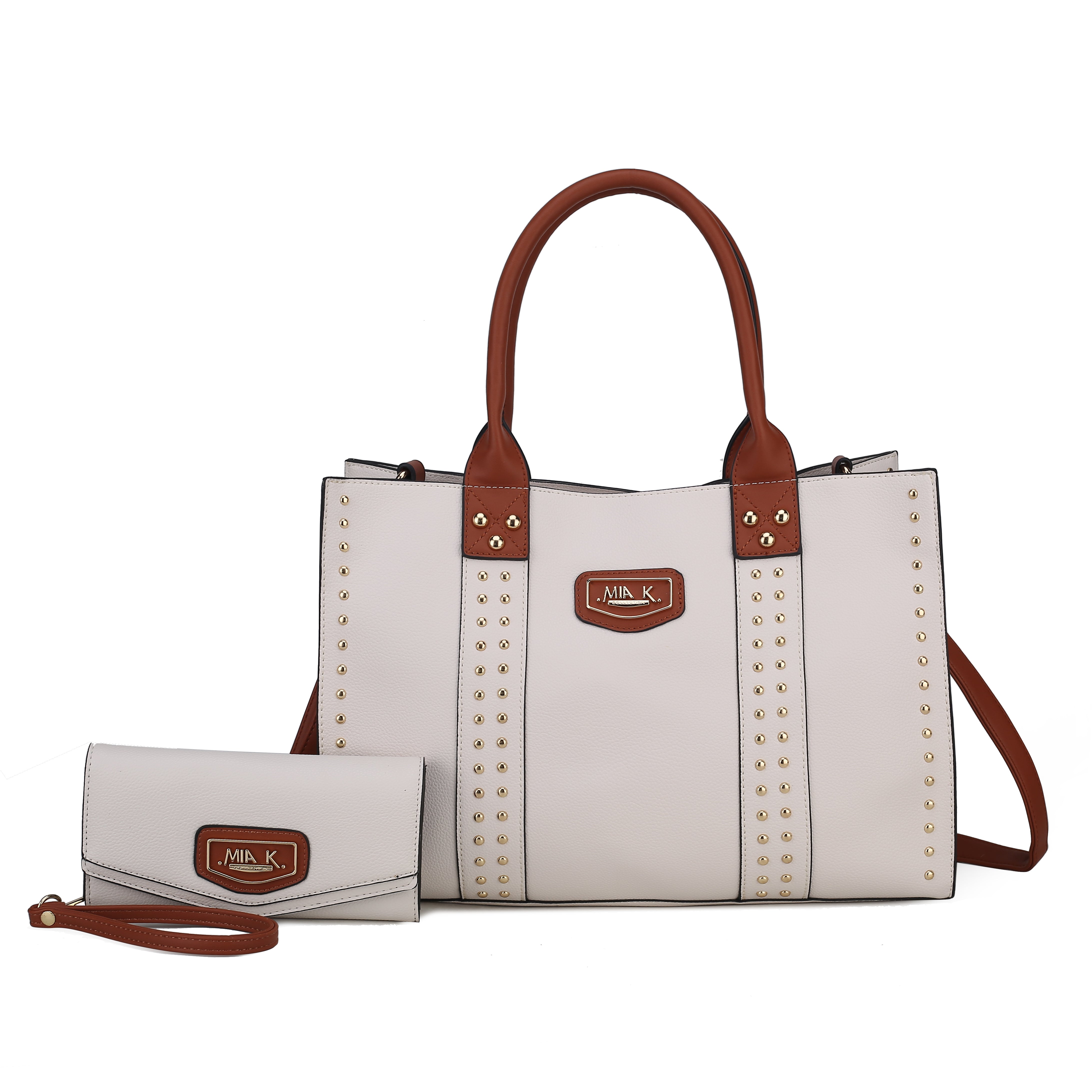  MKF Collection Davina Tote Bag and Wallet Set - Beige - Bonton