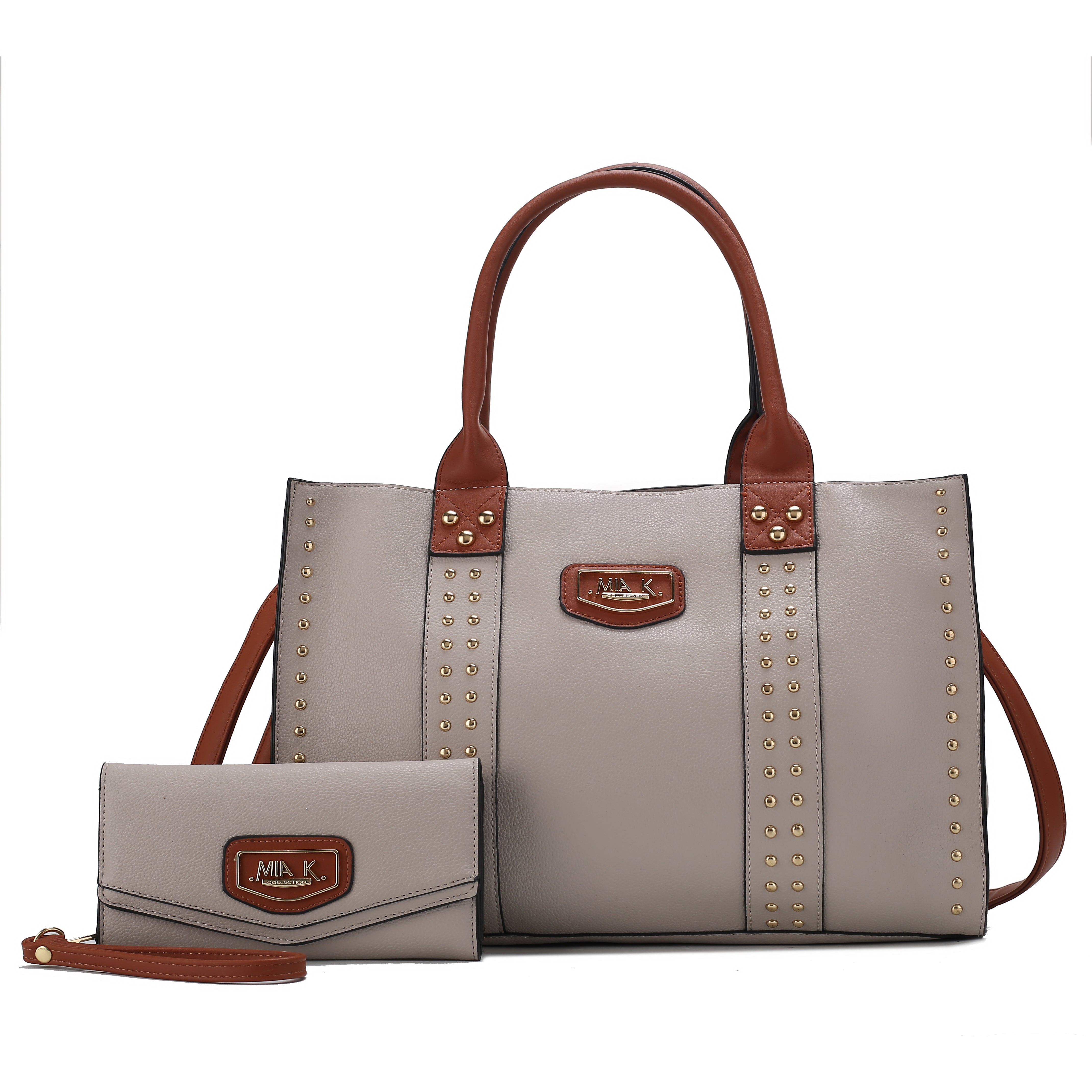  MKF Collection Davina Tote Bag and Wallet Set - Beige - Bonton