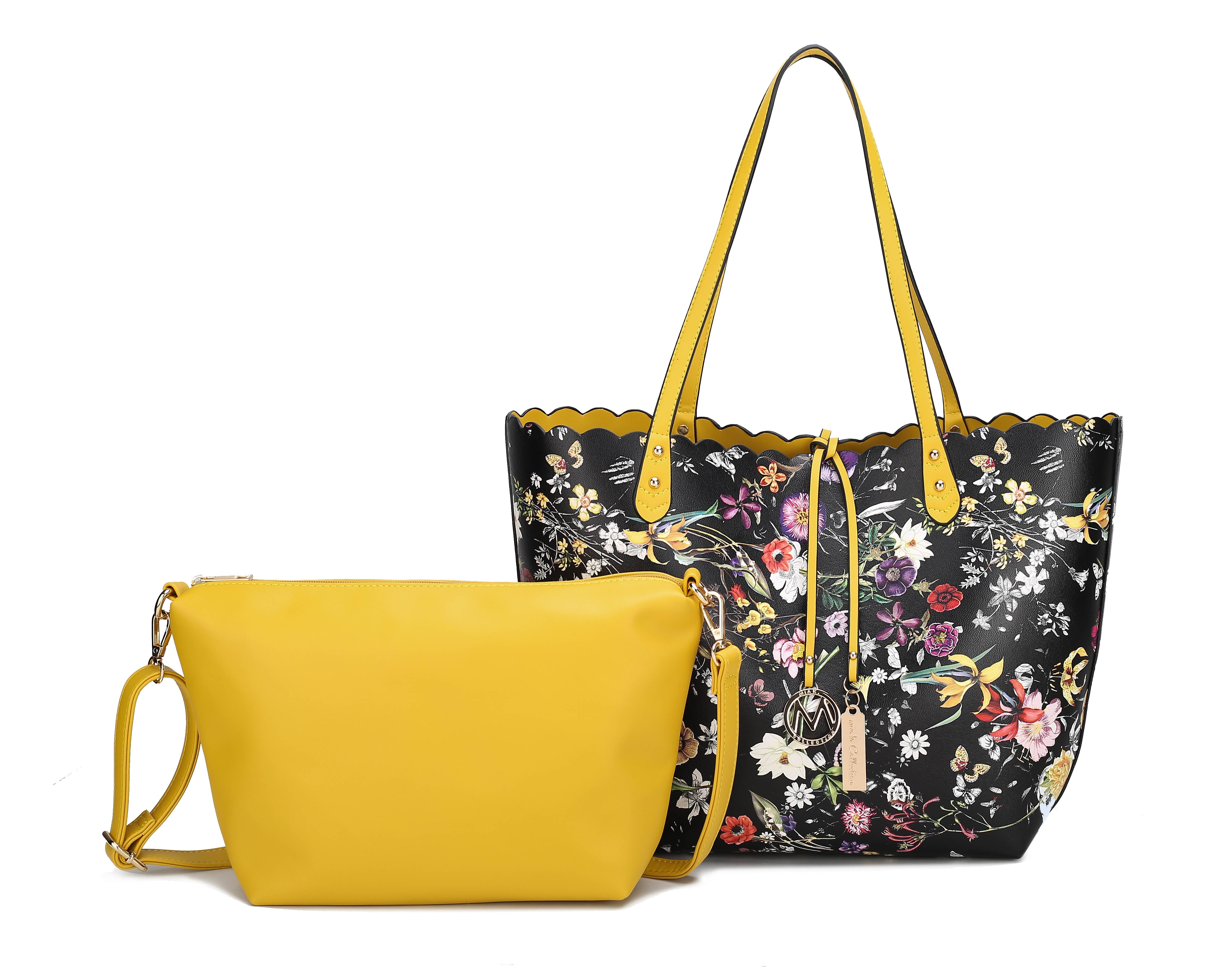  MKF Collection Danielle Tote Bag and Wallet Set - Yellow - Bonton