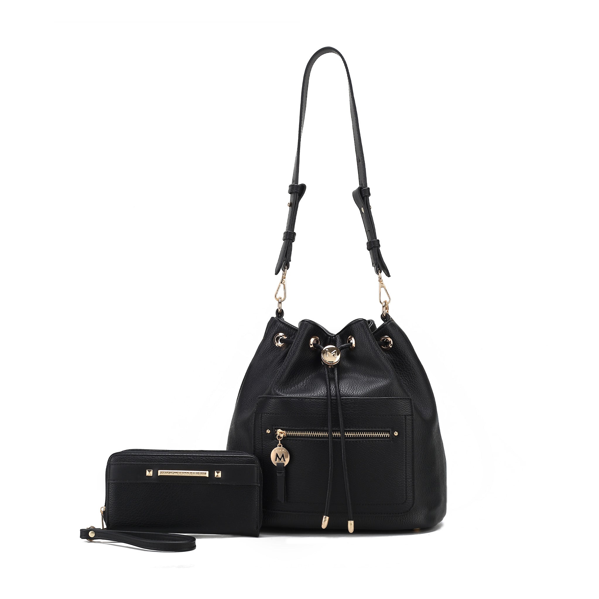  MKF Collection Larissa Bucket Bag and Wallet Set - Taupe - Bonton