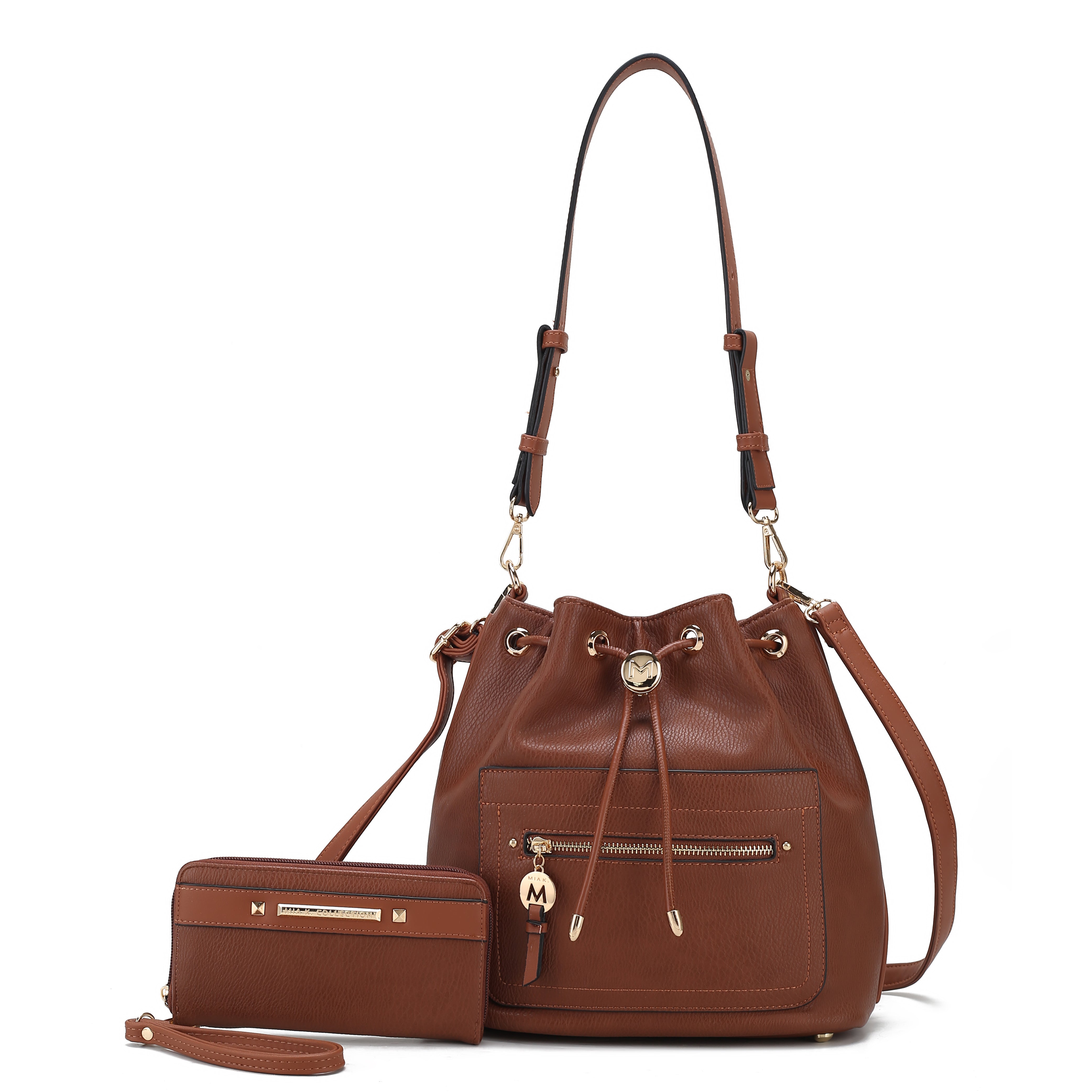  MKF Collection Larissa Bucket Bag and Wallet Set - Taupe - Bonton