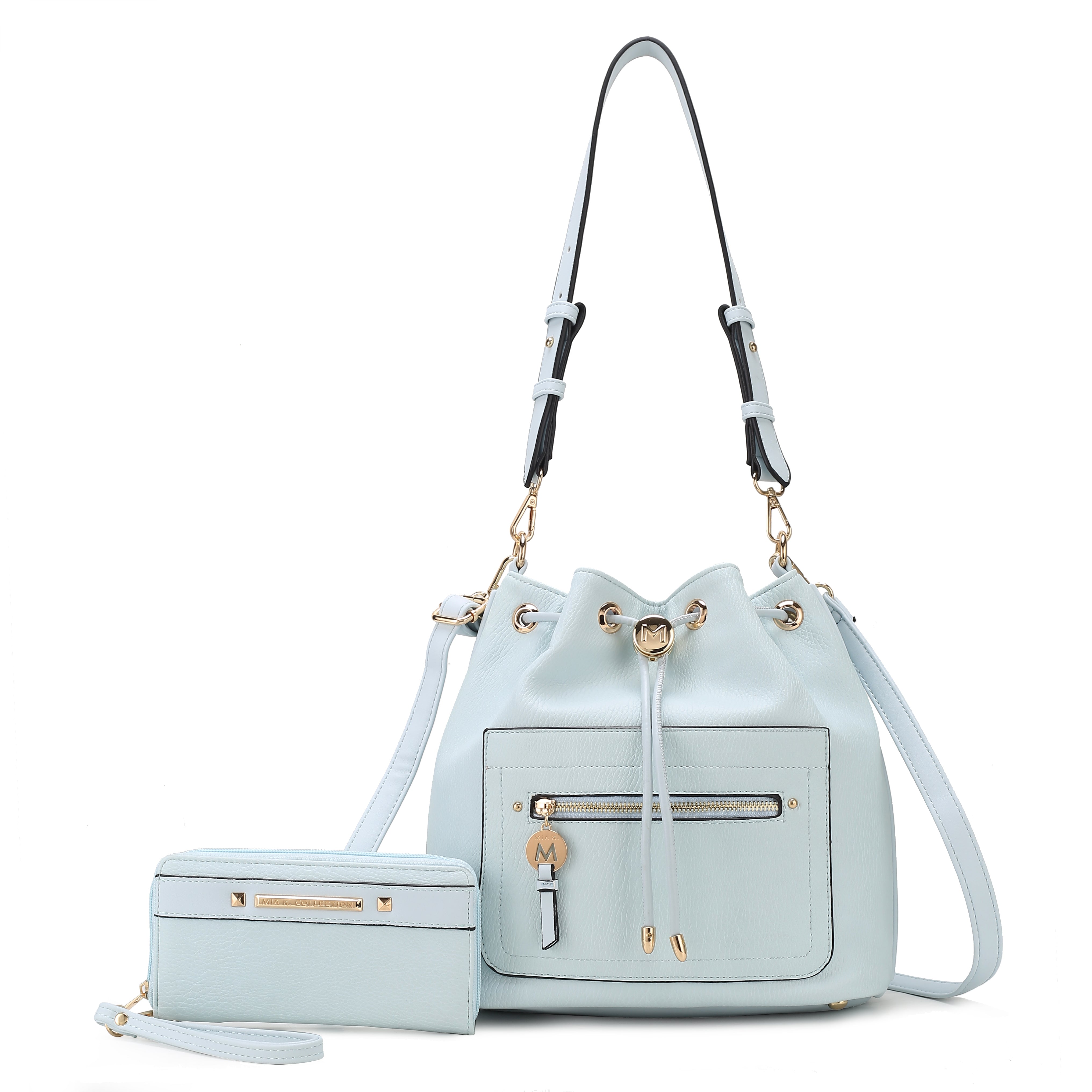  MKF Collection Larissa Bucket Bag and Wallet Set - Taupe - Bonton