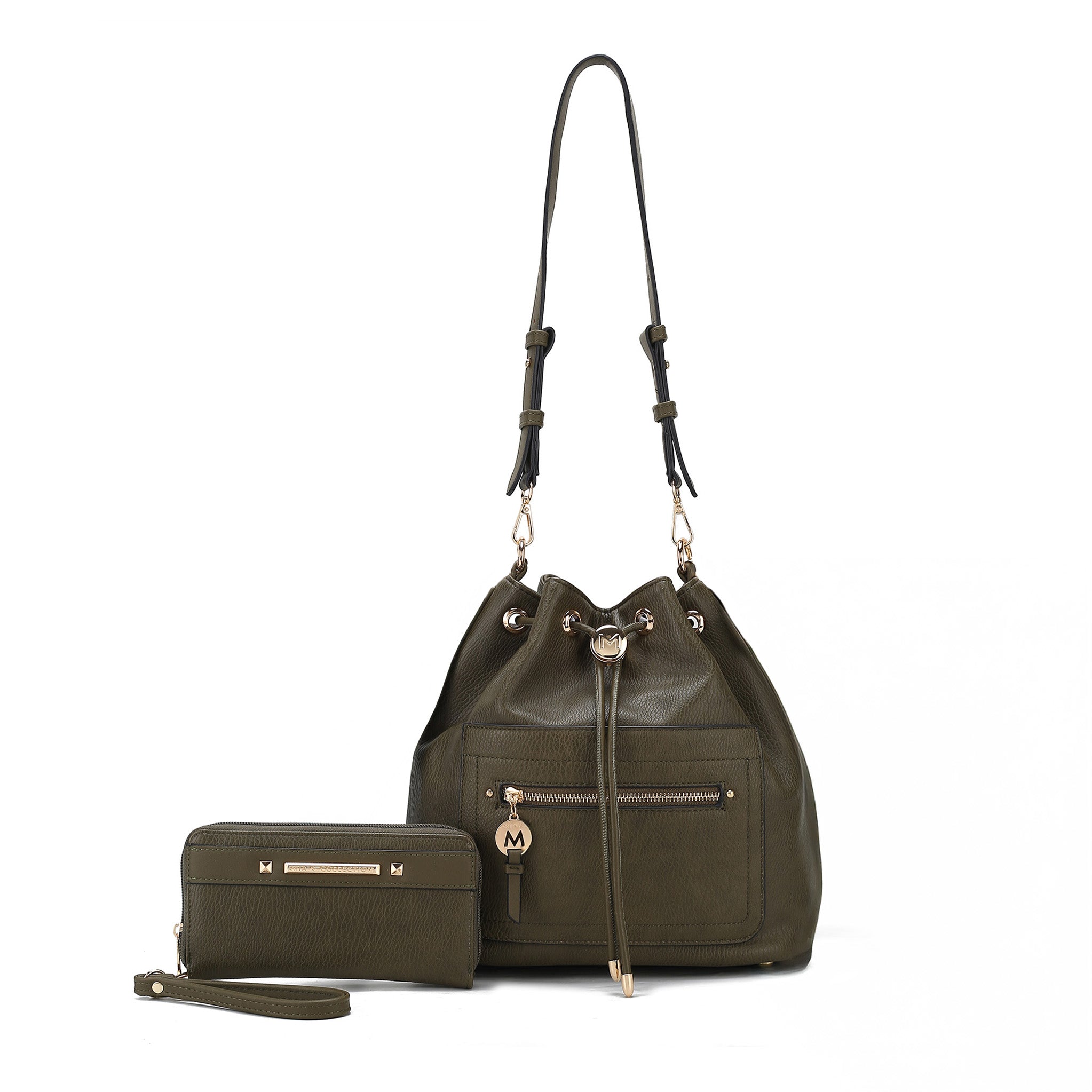  MKF Collection Larissa Bucket Bag and Wallet Set - Taupe - Bonton