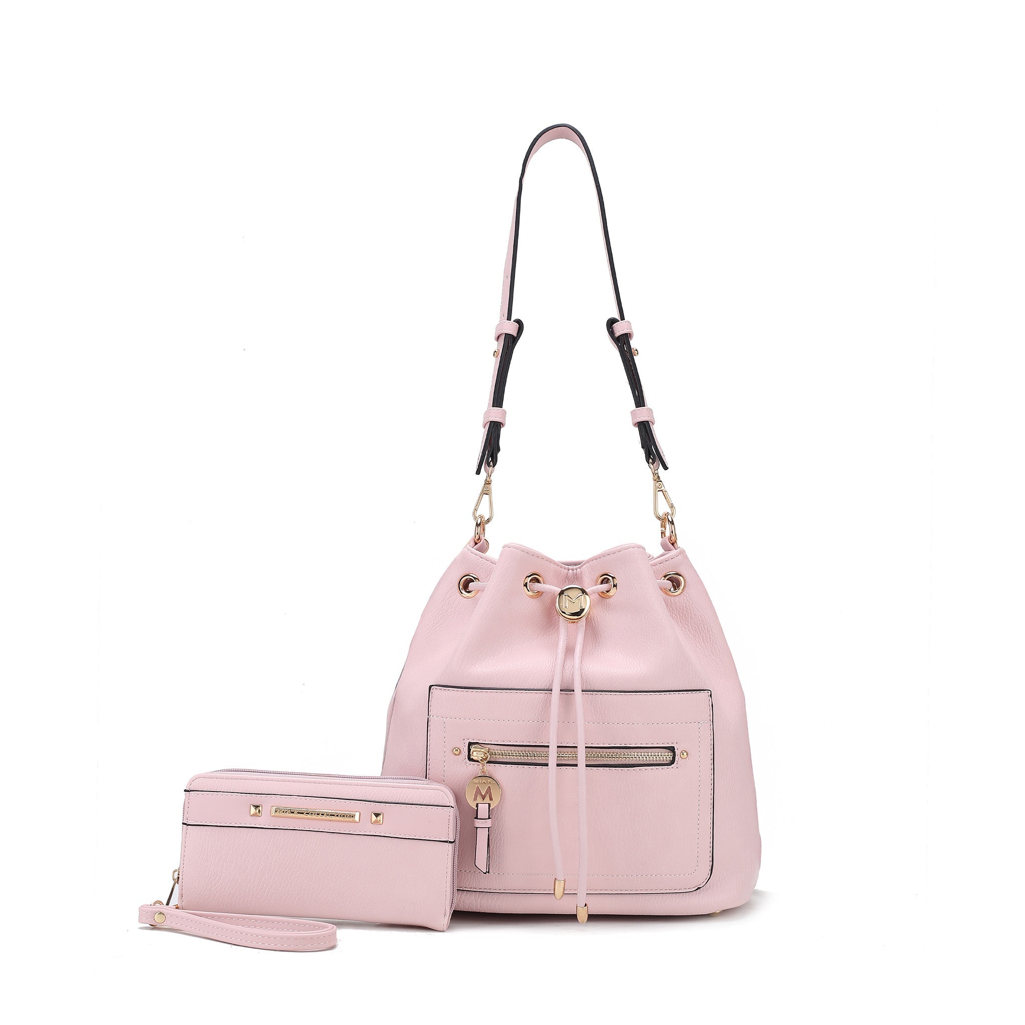  MKF Collection Larissa Bucket Bag and Wallet Set - Taupe - Bonton