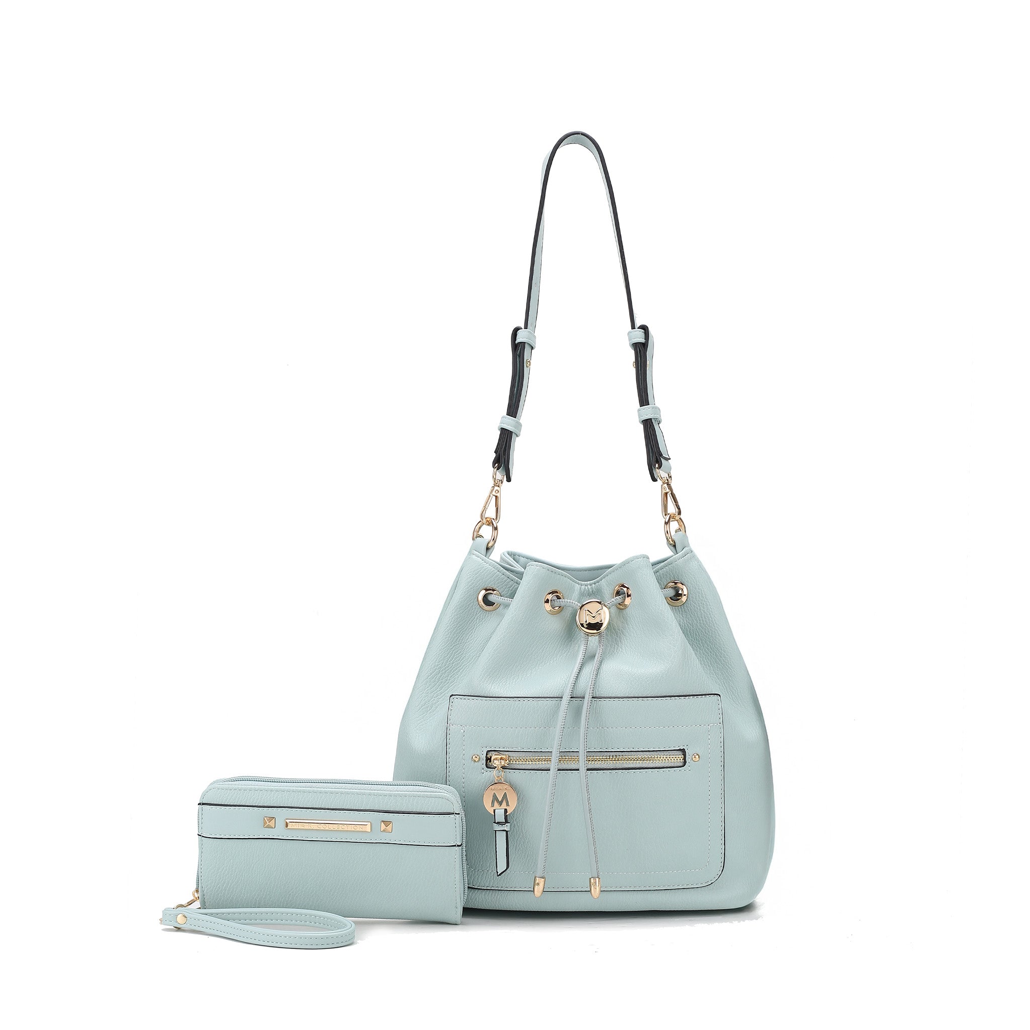  MKF Collection Larissa Bucket Bag and Wallet Set - Taupe - Bonton
