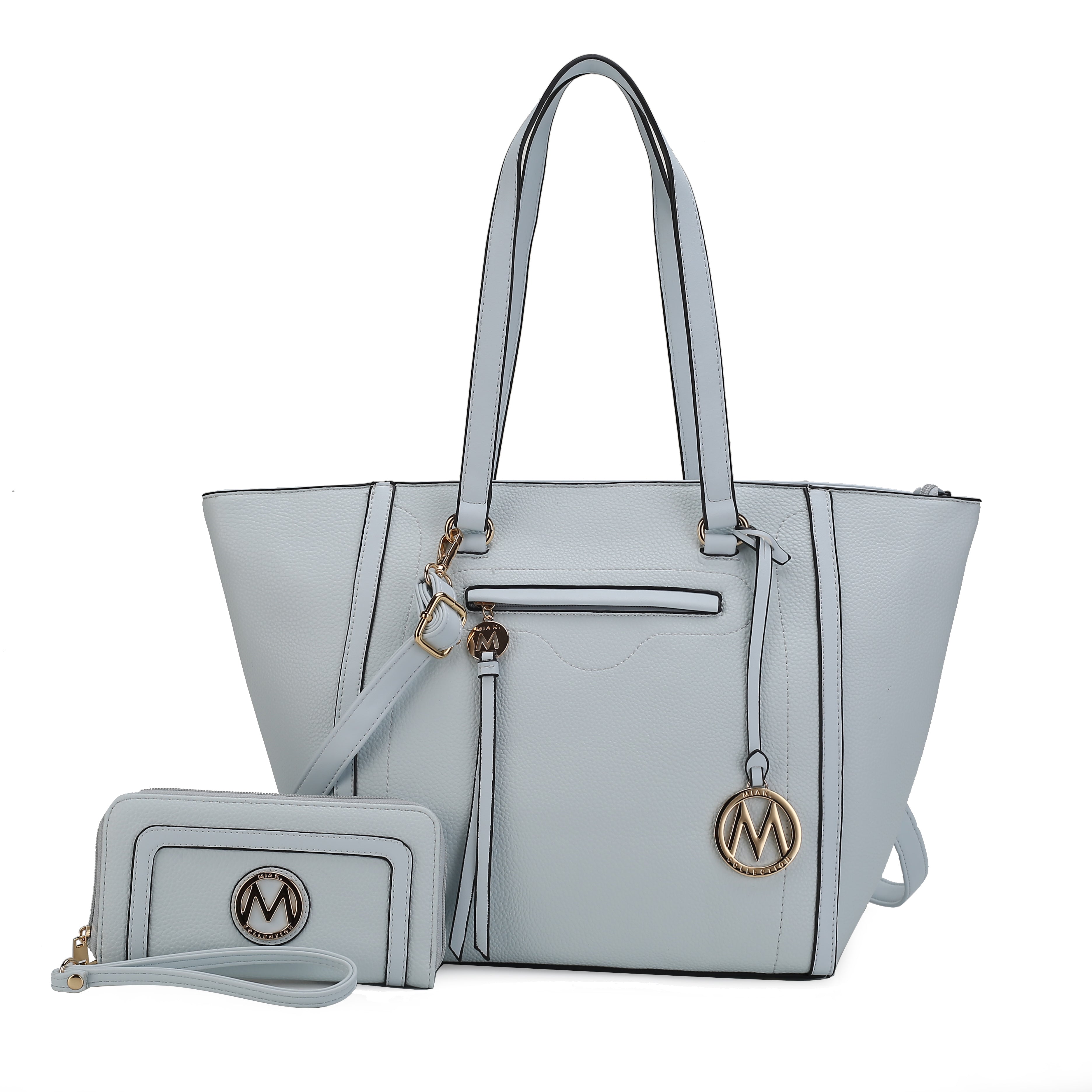  MKF Collection Alexandra Tote Bag and Wallet Set - Charcoal Grey - Bonton