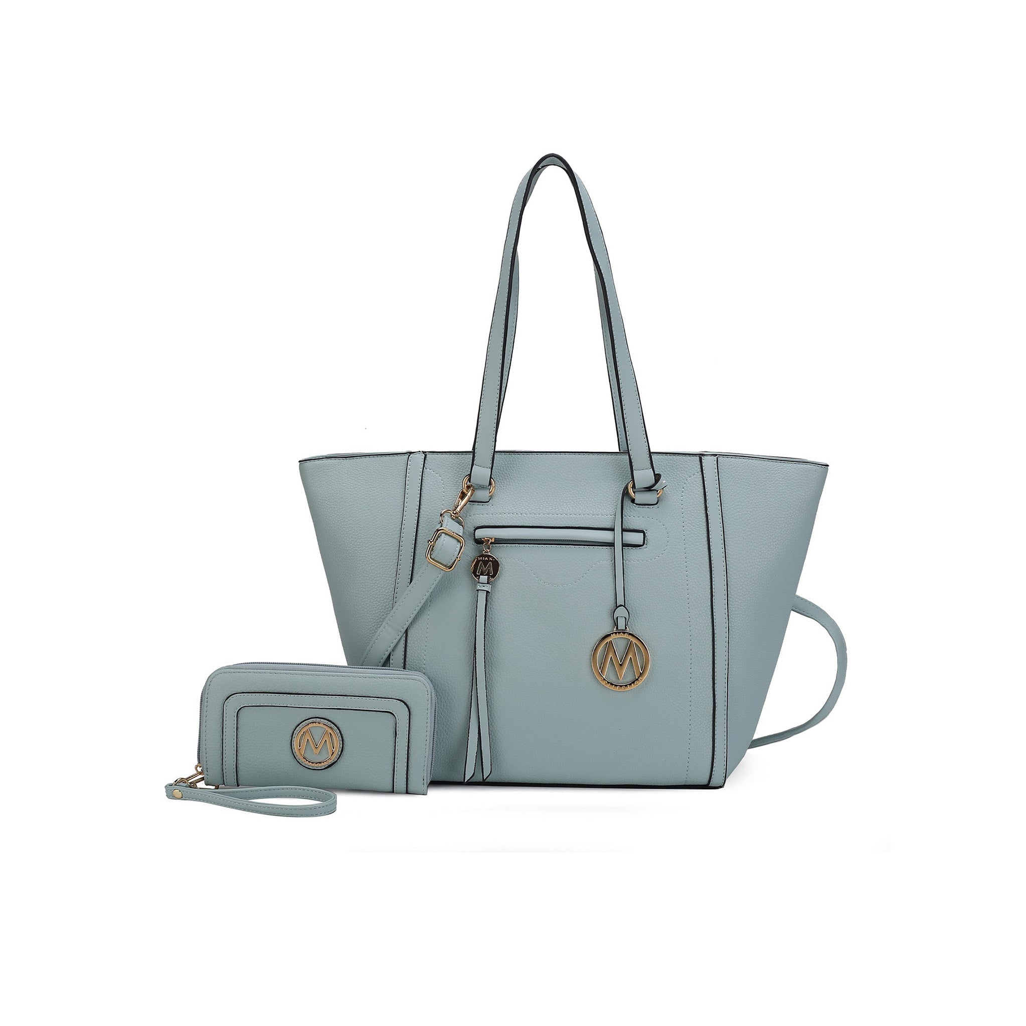  MKF Collection Alexandra Tote Bag and Wallet Set - Charcoal Grey - Bonton