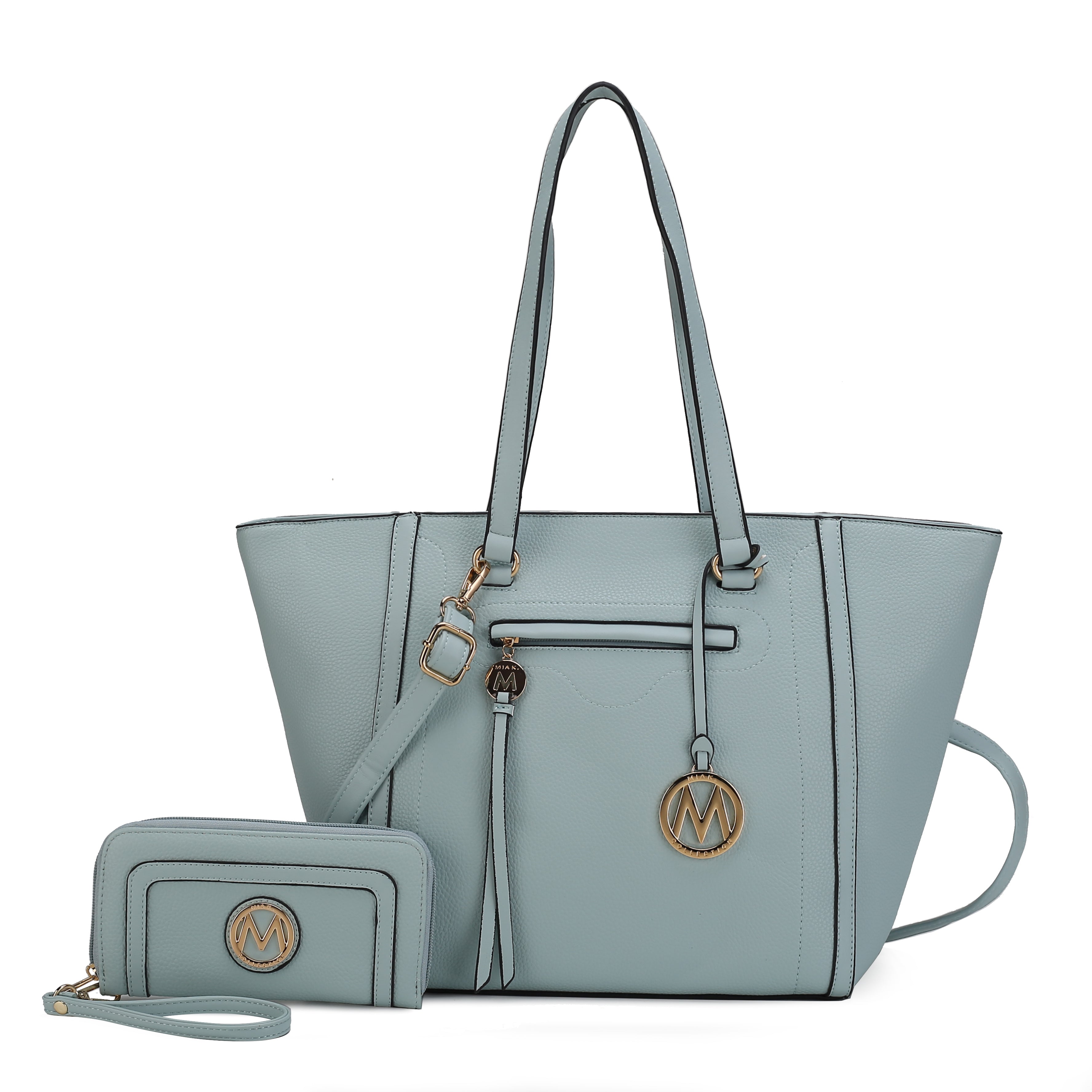  MKF Collection Alexandra Tote Bag and Wallet Set - Charcoal Grey - Bonton