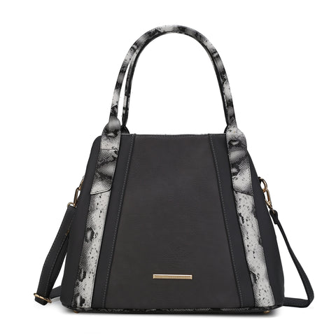Kenna Snake Embossed Vegan Leather Womens Tote Handbag