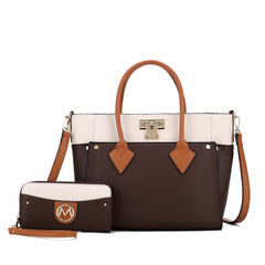 Brynlee Color-Block Tote Bag and Wallet Set