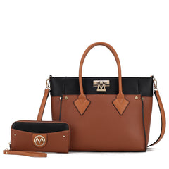 Brynlee Color-Block Tote Bag and Wallet Set