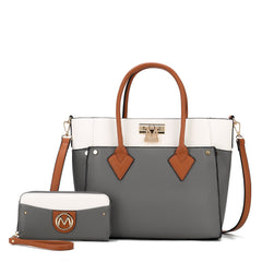 Brynlee Color-Block Tote Bag and Wallet Set