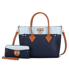 Brynlee Color-Block Tote Bag and Wallet Set