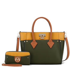 Brynlee Color-Block Tote Bag and Wallet Set