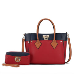 Brynlee Color-Block Tote Bag and Wallet Set