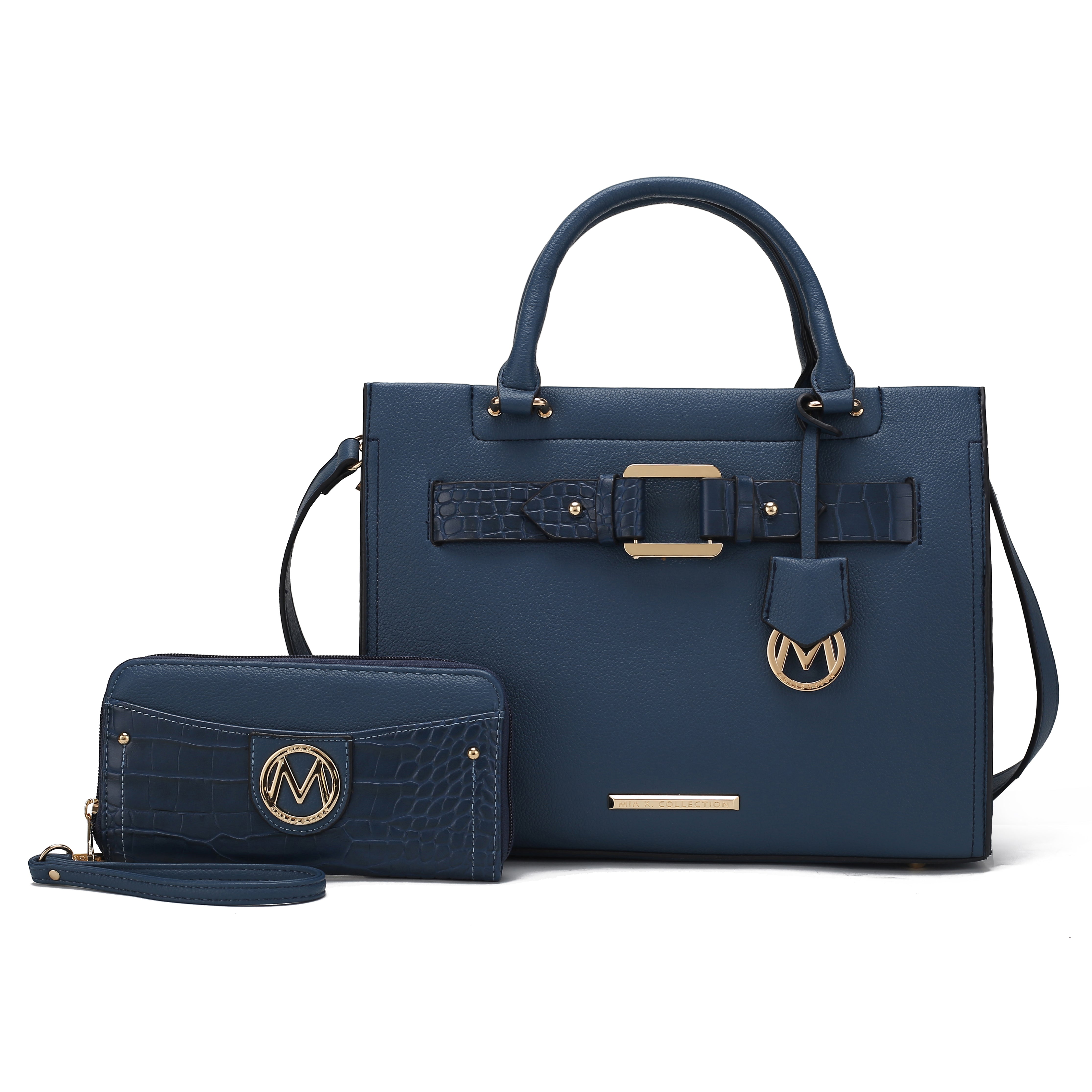  MKF Collection Virginia Tote Bag and Wallet Set - Black - Bonton
