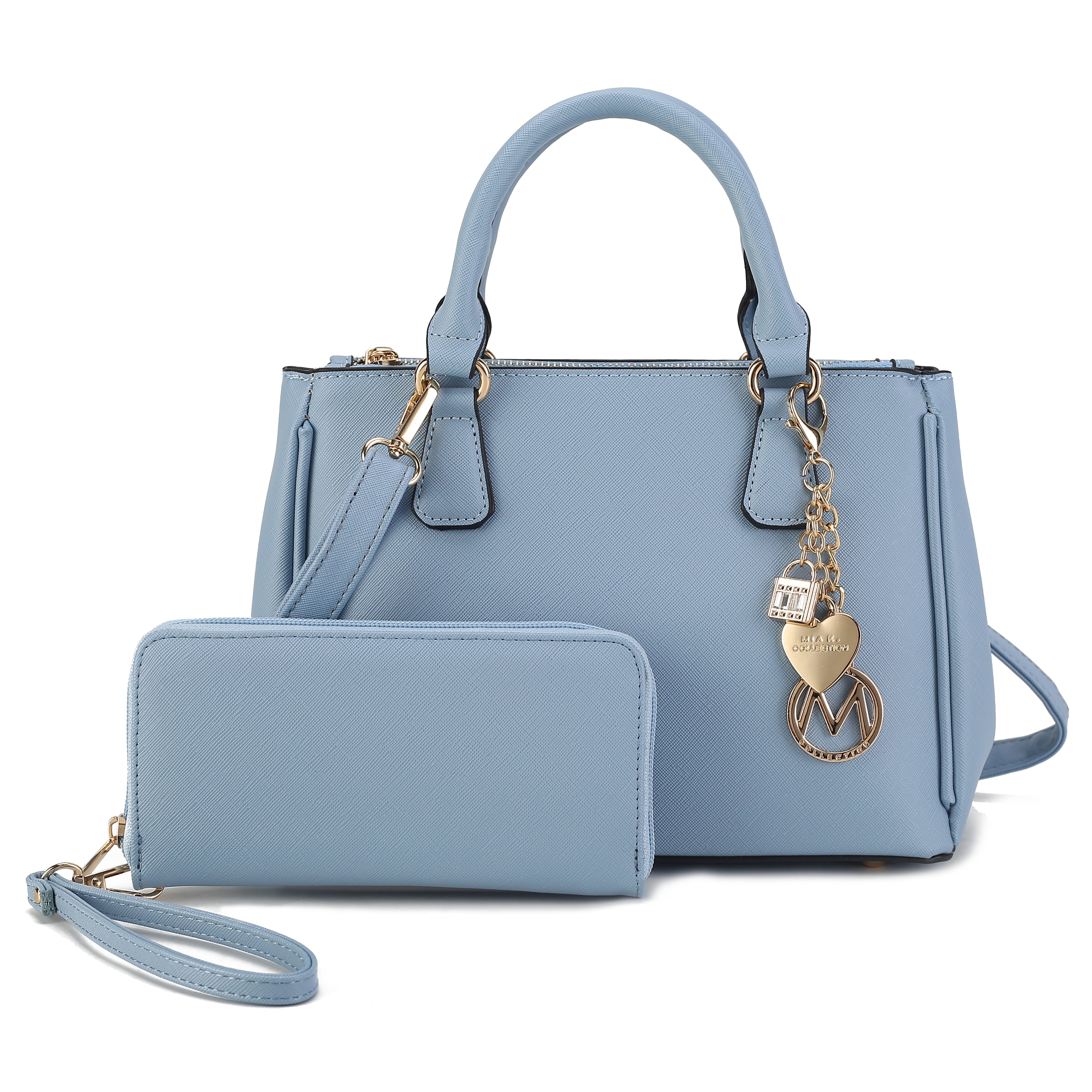  MKF Collection Ruth Shoulder Bag and Set - Denim Blue - Bonton