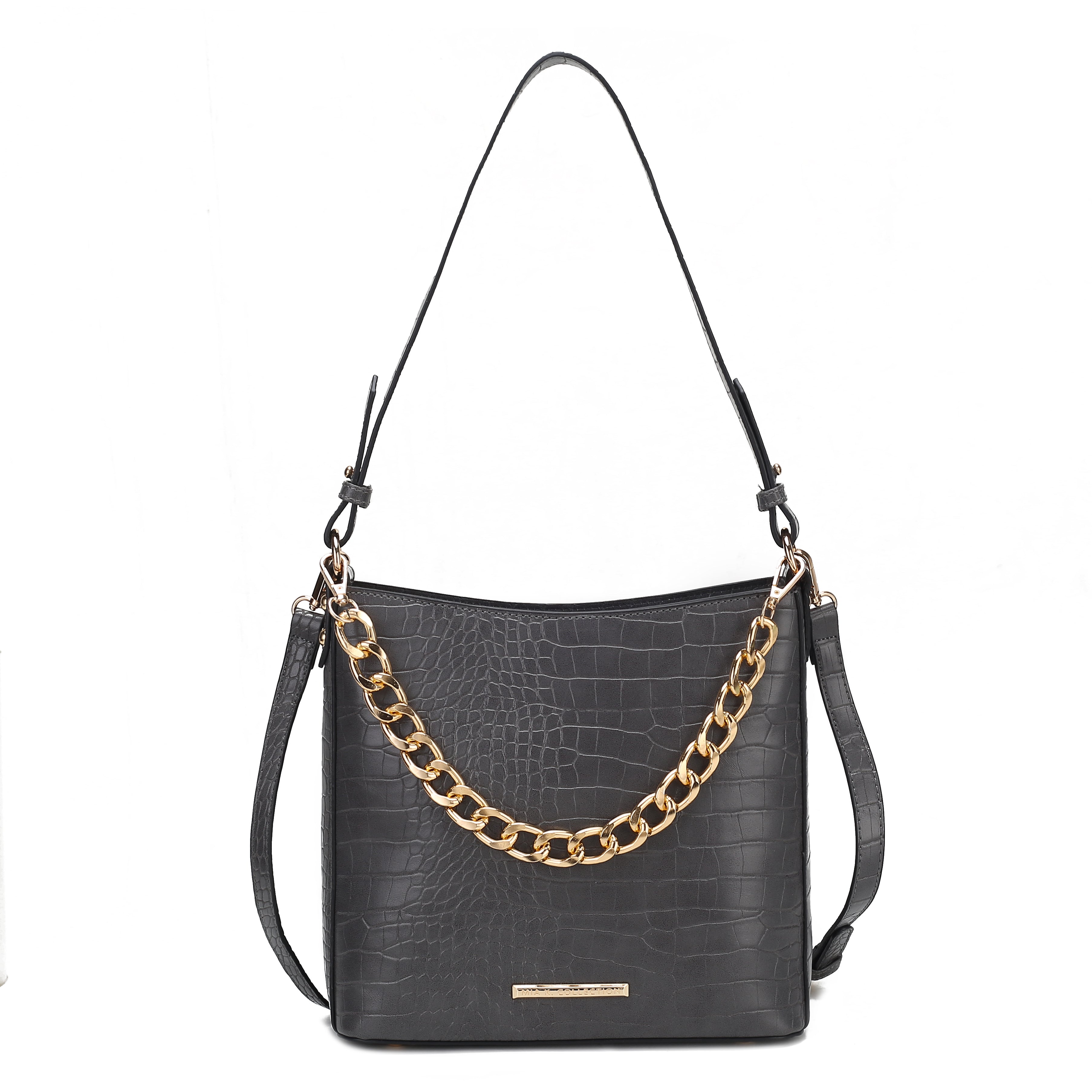  MKF Collection Bizzy Embossed Shoulder Bag - Black - Bonton