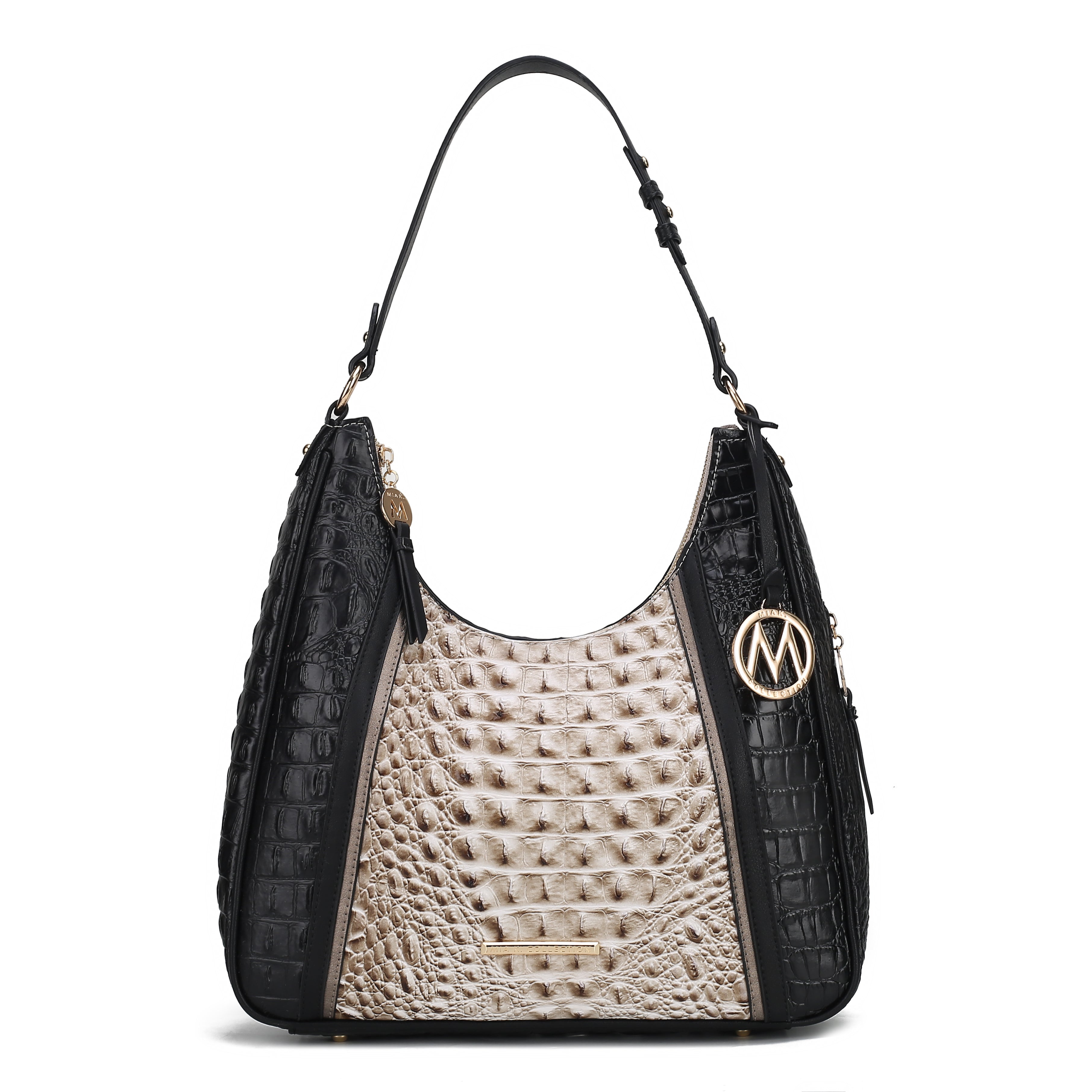  MKF Collection Becket Embossed Shoulder Bag - Black - Bonton