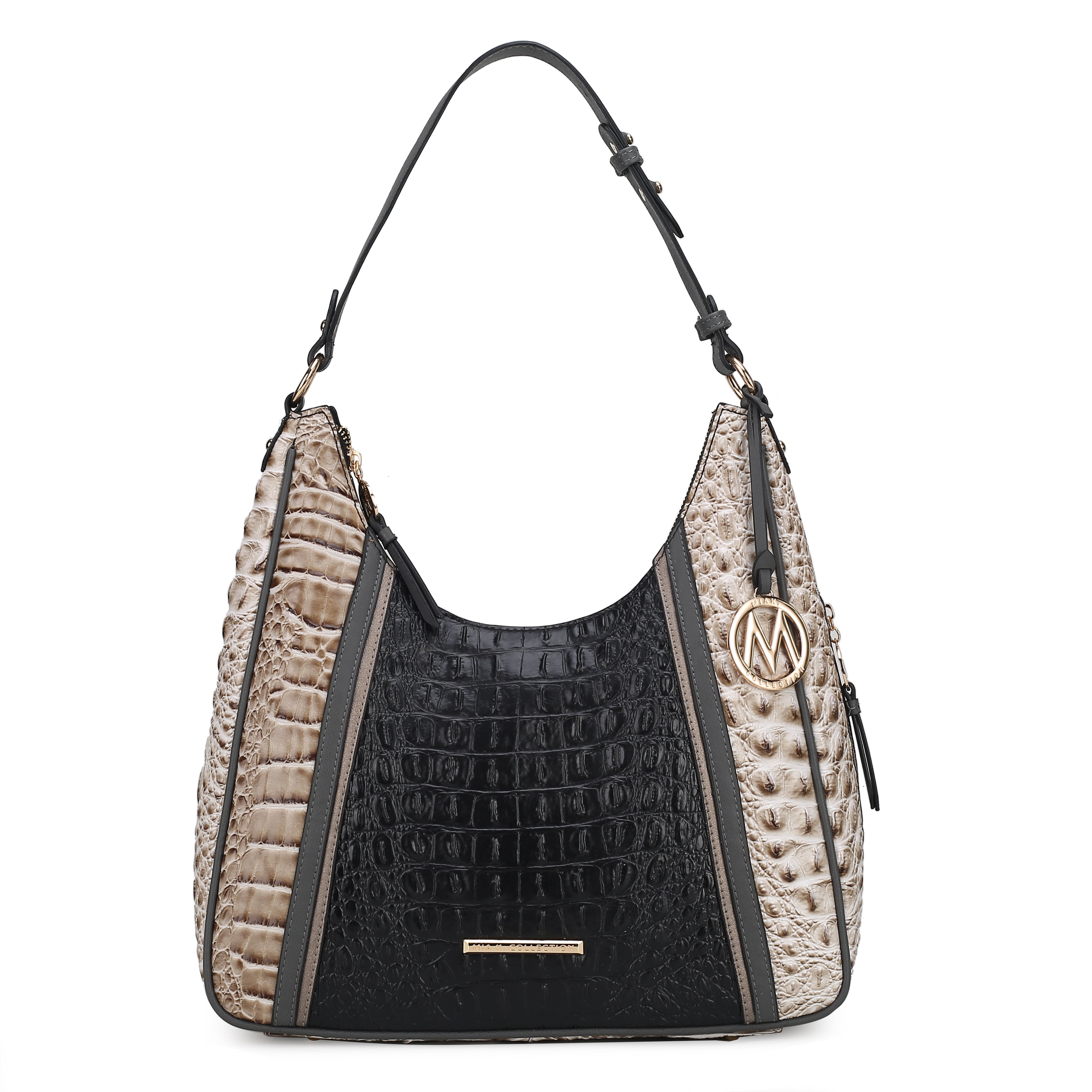  MKF Collection Becket Embossed Shoulder Bag - Black - Bonton