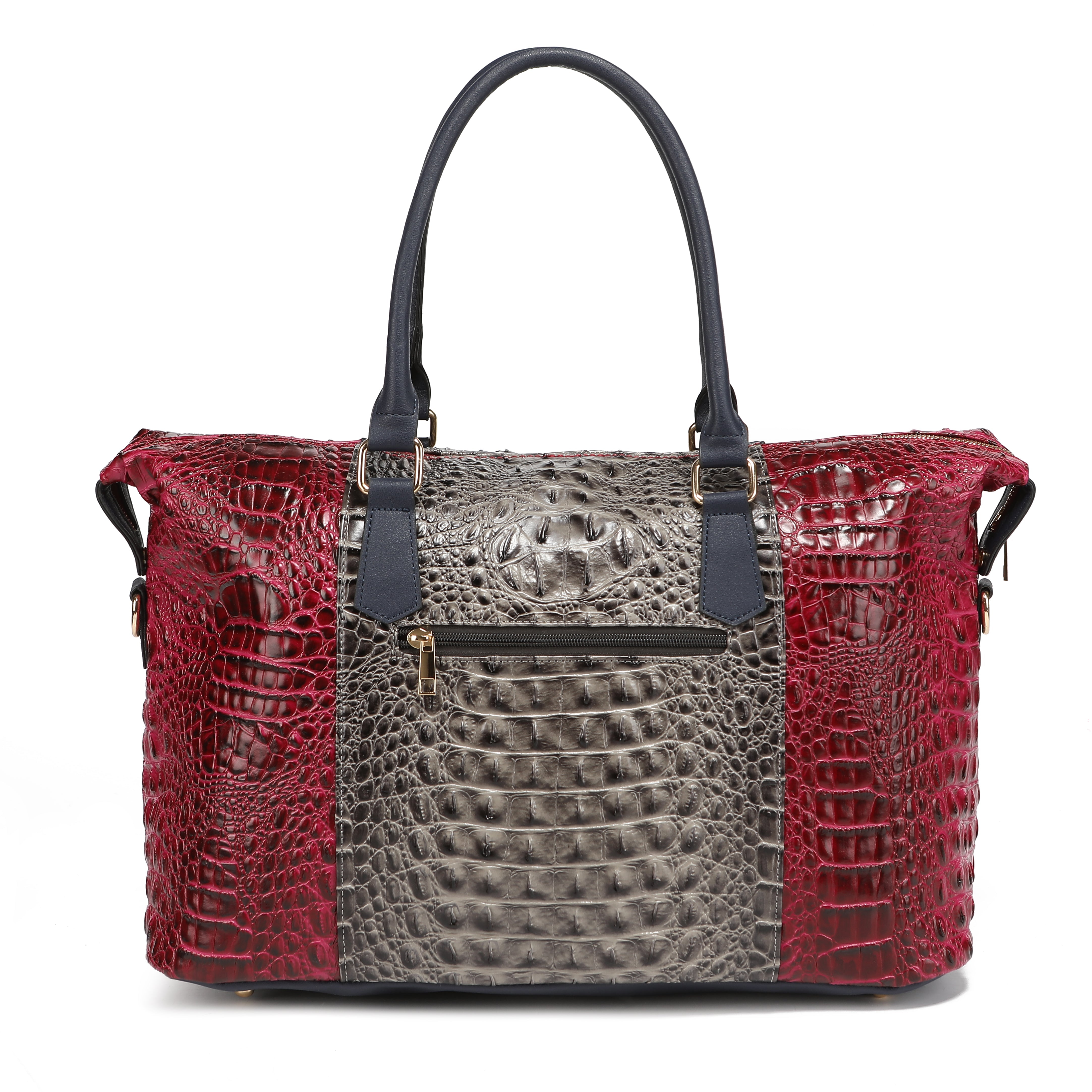  MKF Collection Raven Croc Embossed Duffel Bag - Black - Bonton