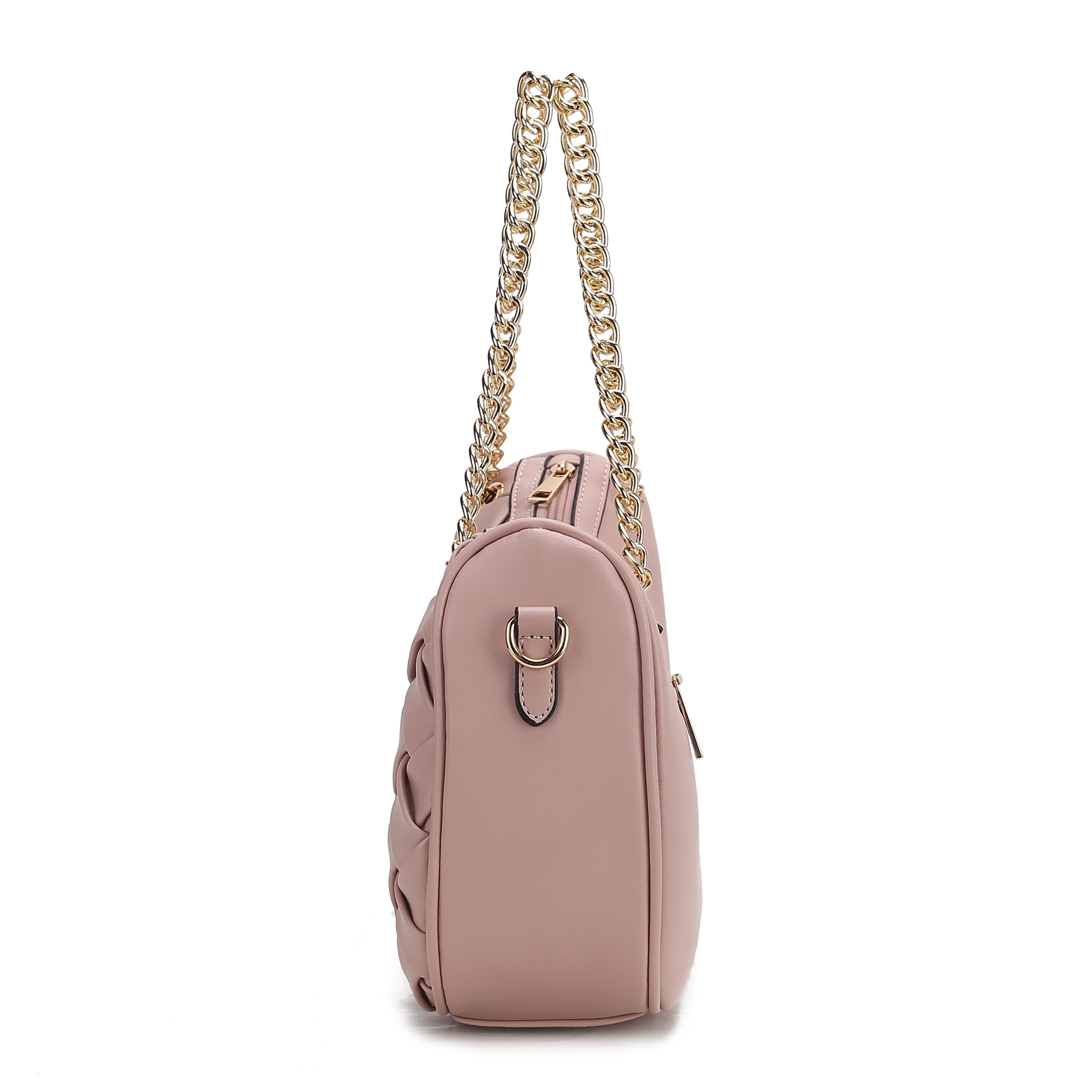  MKF Collection Solari Braided Chain Shoulder Bag - Taupe - Bonton