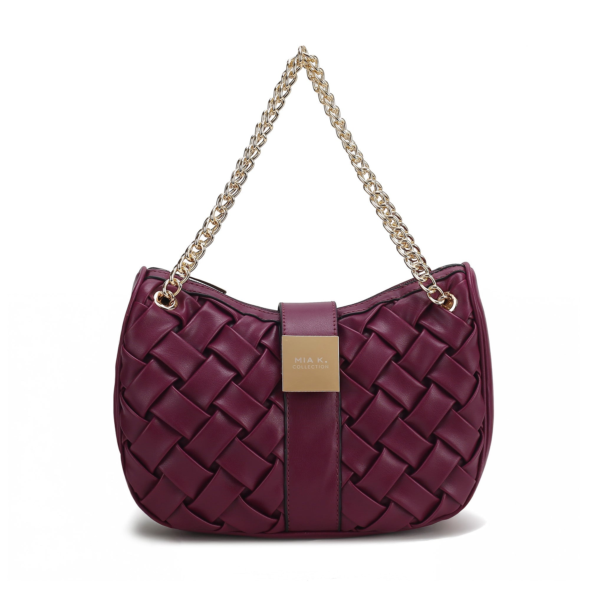  MKF Collection Solari Braided Chain Shoulder Bag - Taupe - Bonton