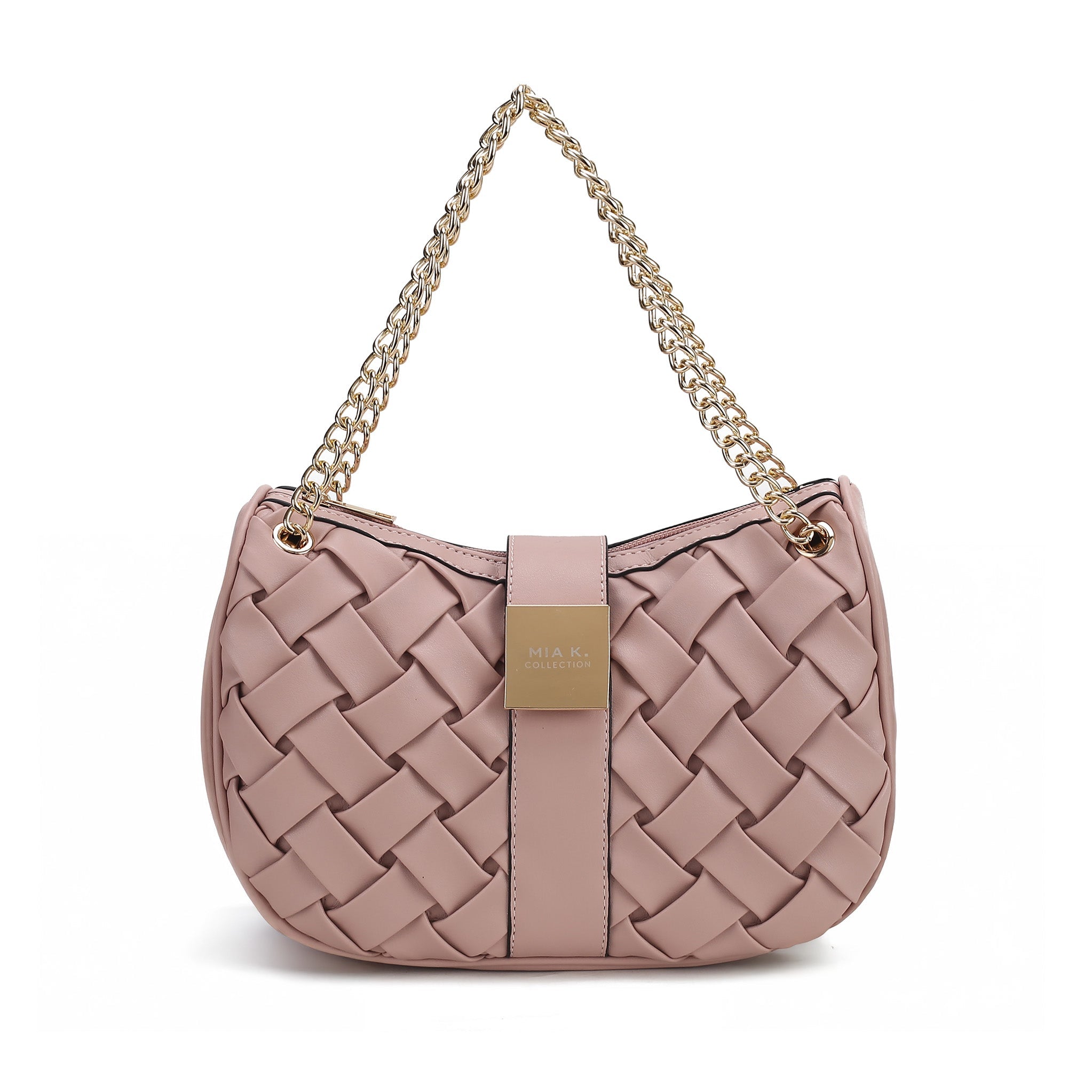  MKF Collection Solari Braided Chain Shoulder Bag - Taupe - Bonton