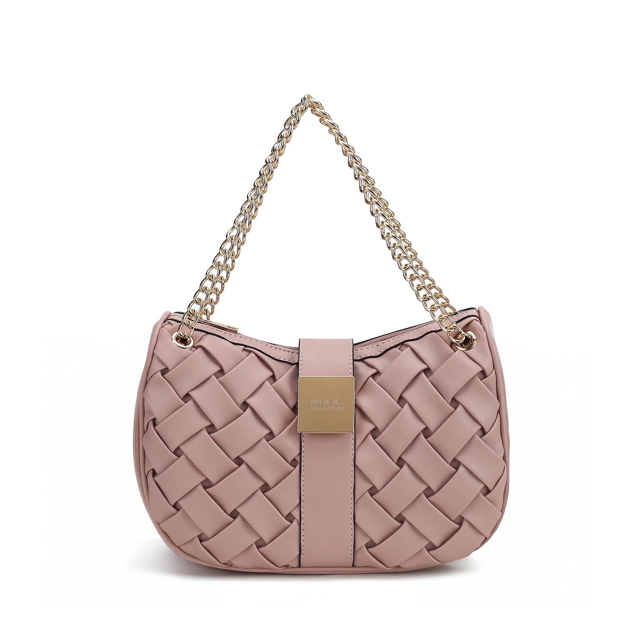 MKF Collection Solari Braided Chain Shoulder Bag - Taupe - Bonton