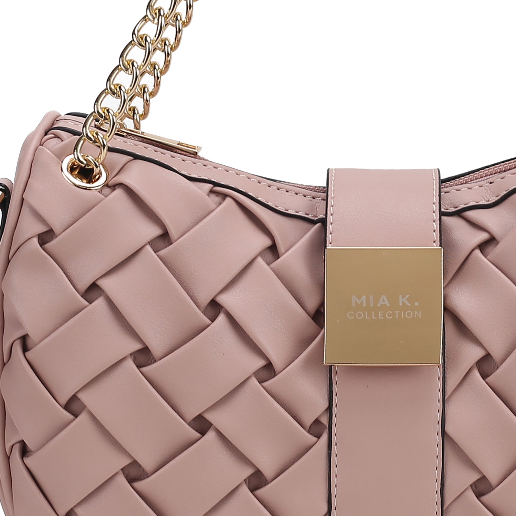  MKF Collection Solari Braided Chain Shoulder Bag - Taupe - Bonton