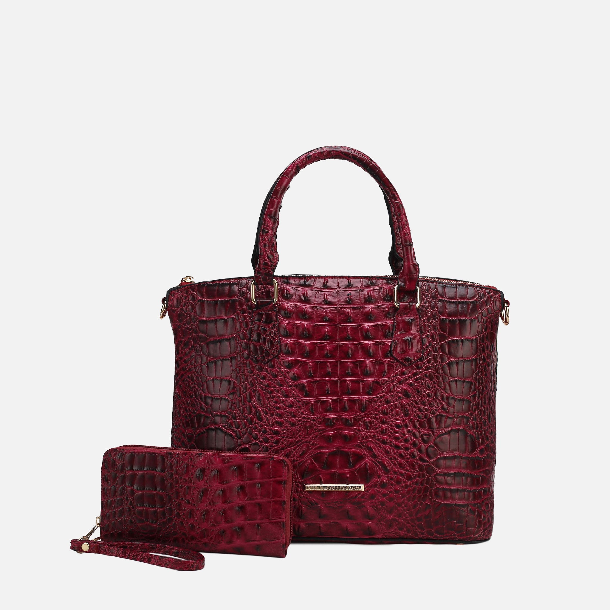  MKF Collection Liora Croc Embossed Tote Bag and Set - Croco Black - Bonton