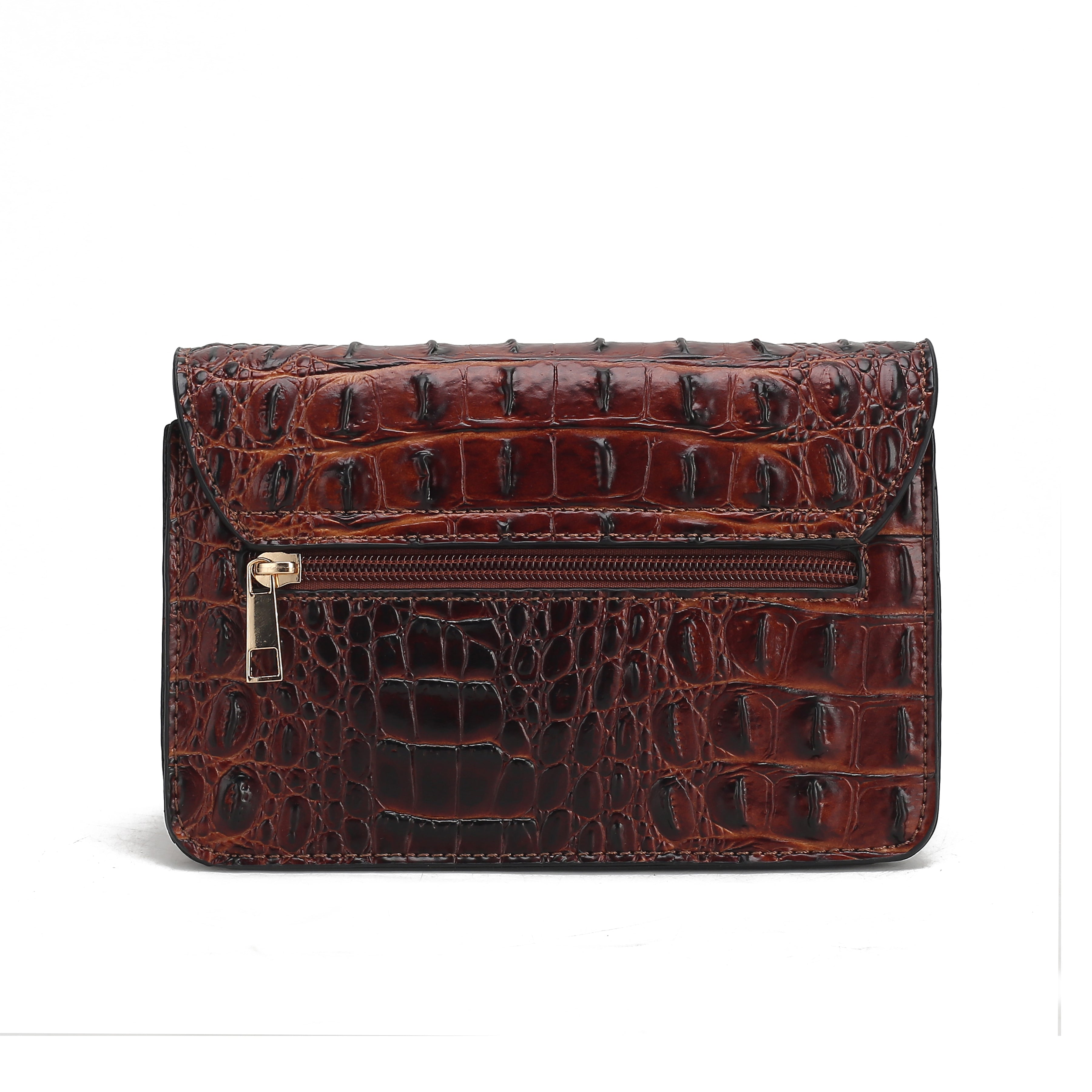  MKF Collection Vanta Solid Croc Saddle Bag - Croco Black - Bonton