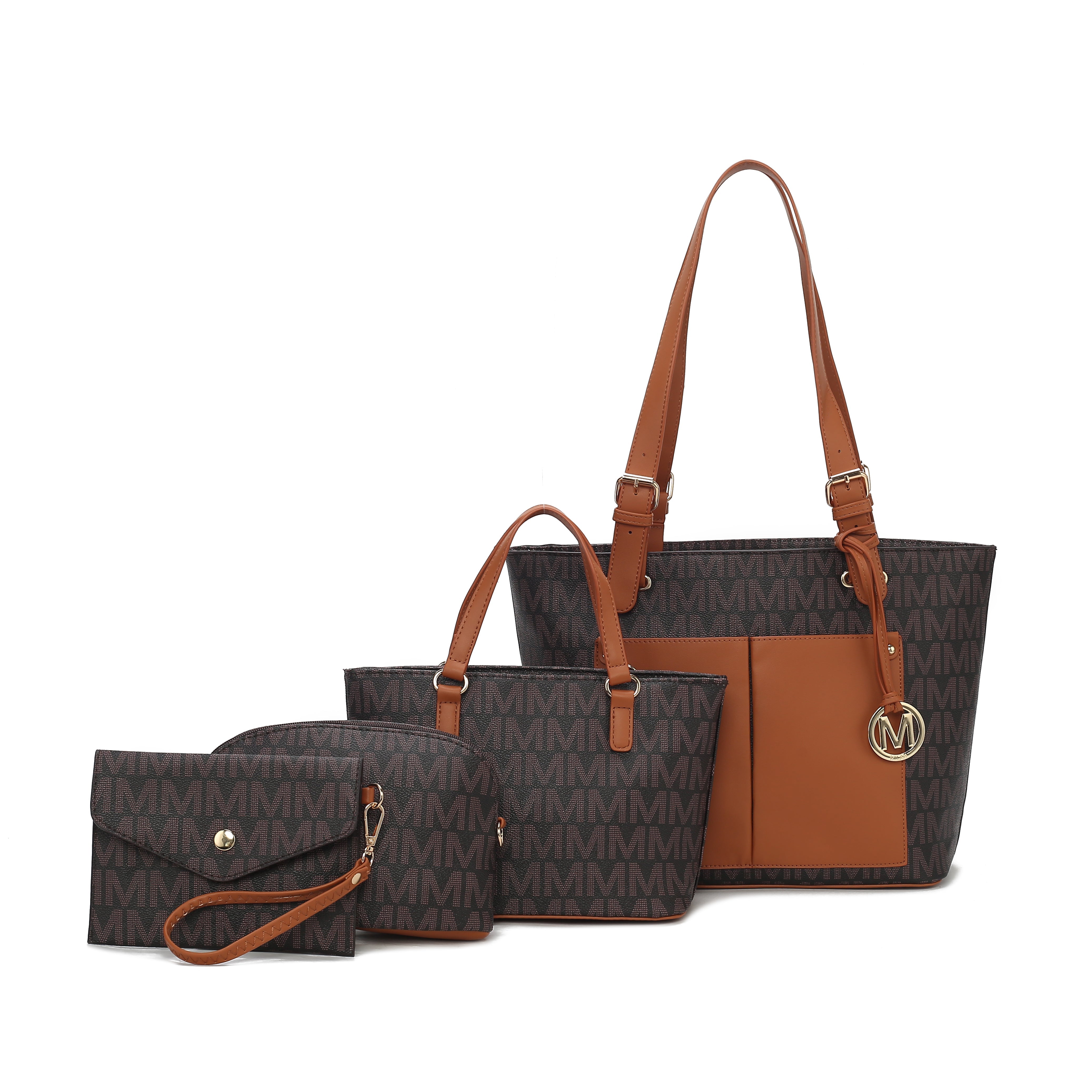  MKF Collection Havenly Signature Tote Bag 4 Pcs Set - Red - Bonton