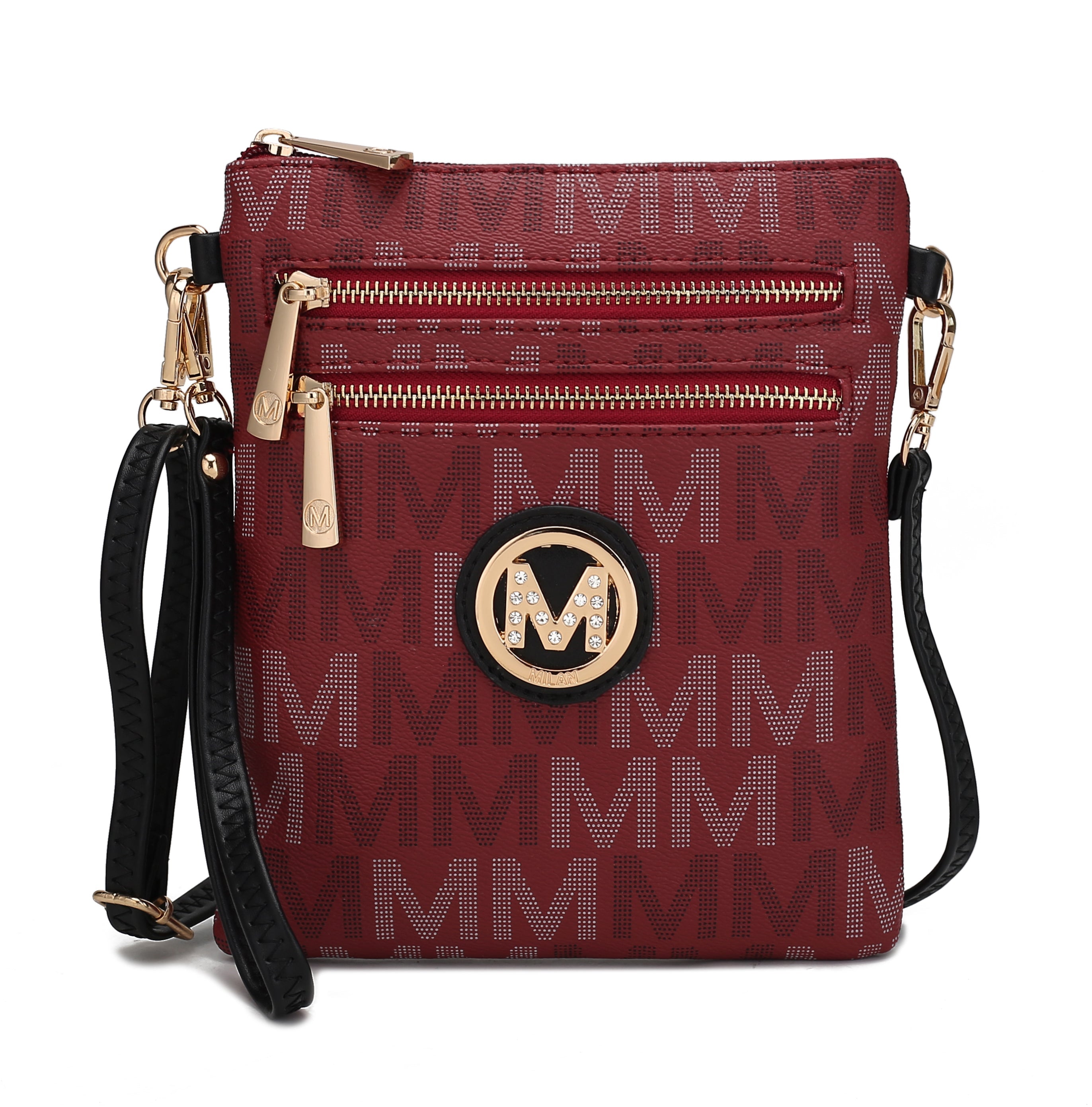  MKF Collection Gaia Milan Signature Crossbody Bag - Red - Bonton