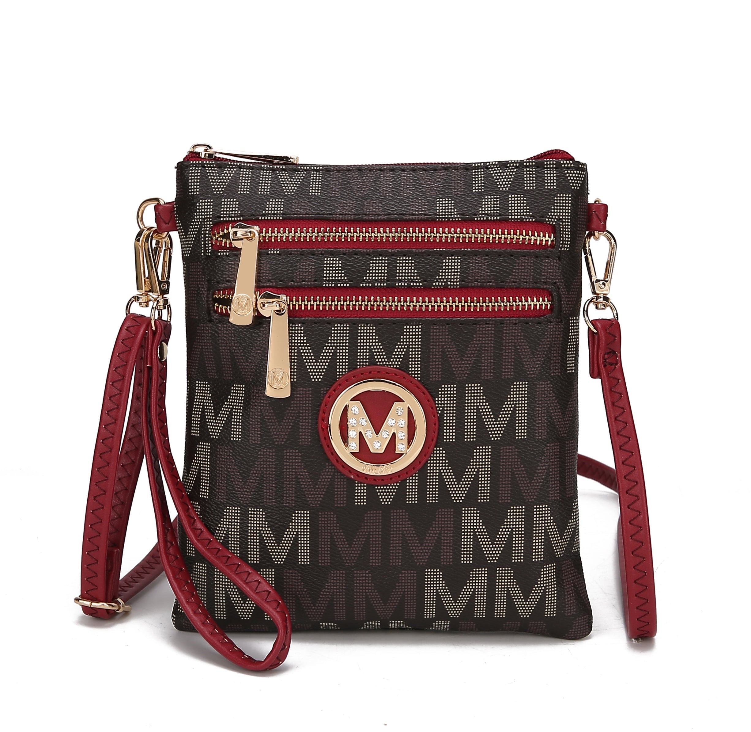  MKF Collection Gaia Milan Signature Crossbody Bag - Red - Bonton