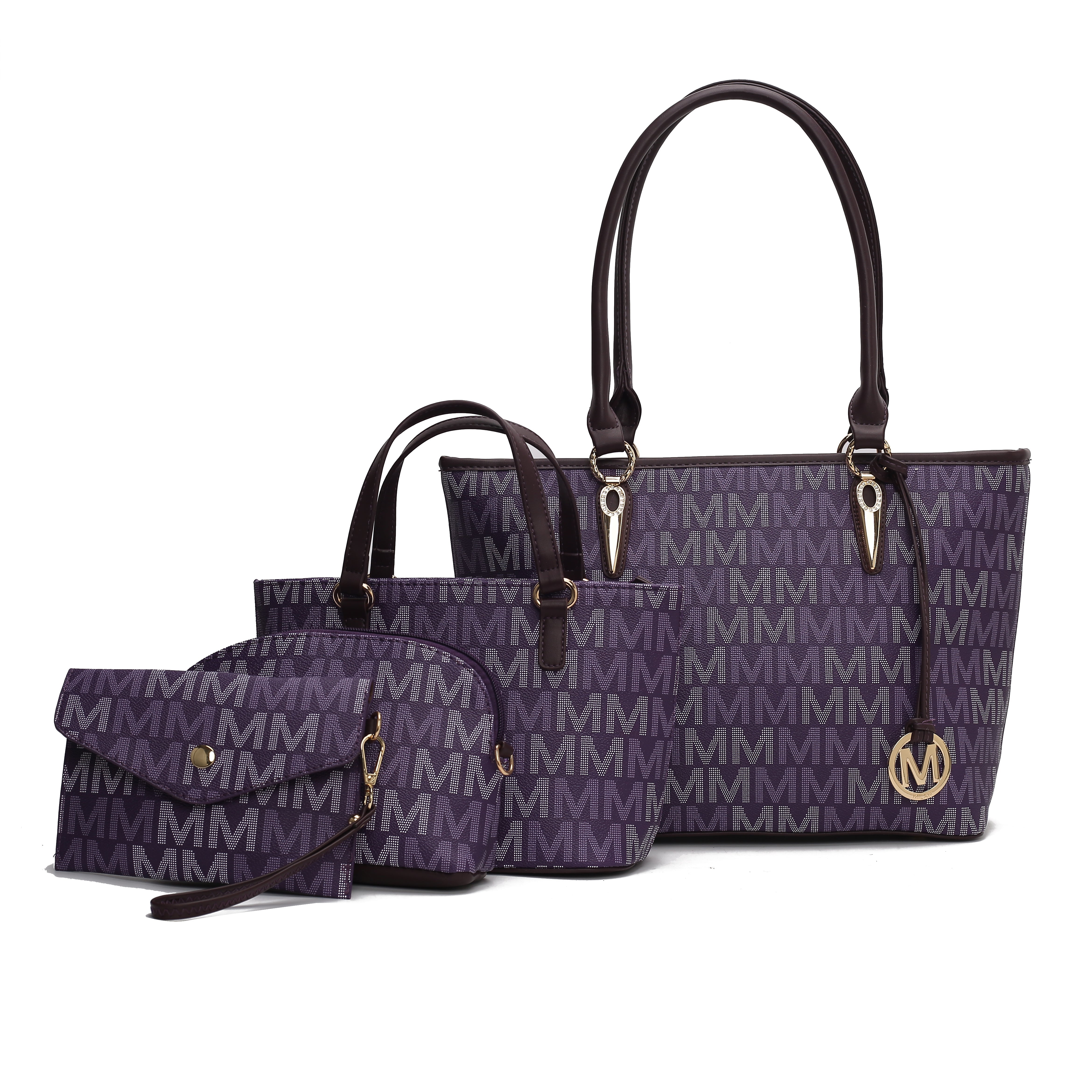  MKF Collection Alexy Signature Tote Bag and Set - Beige - Bonton