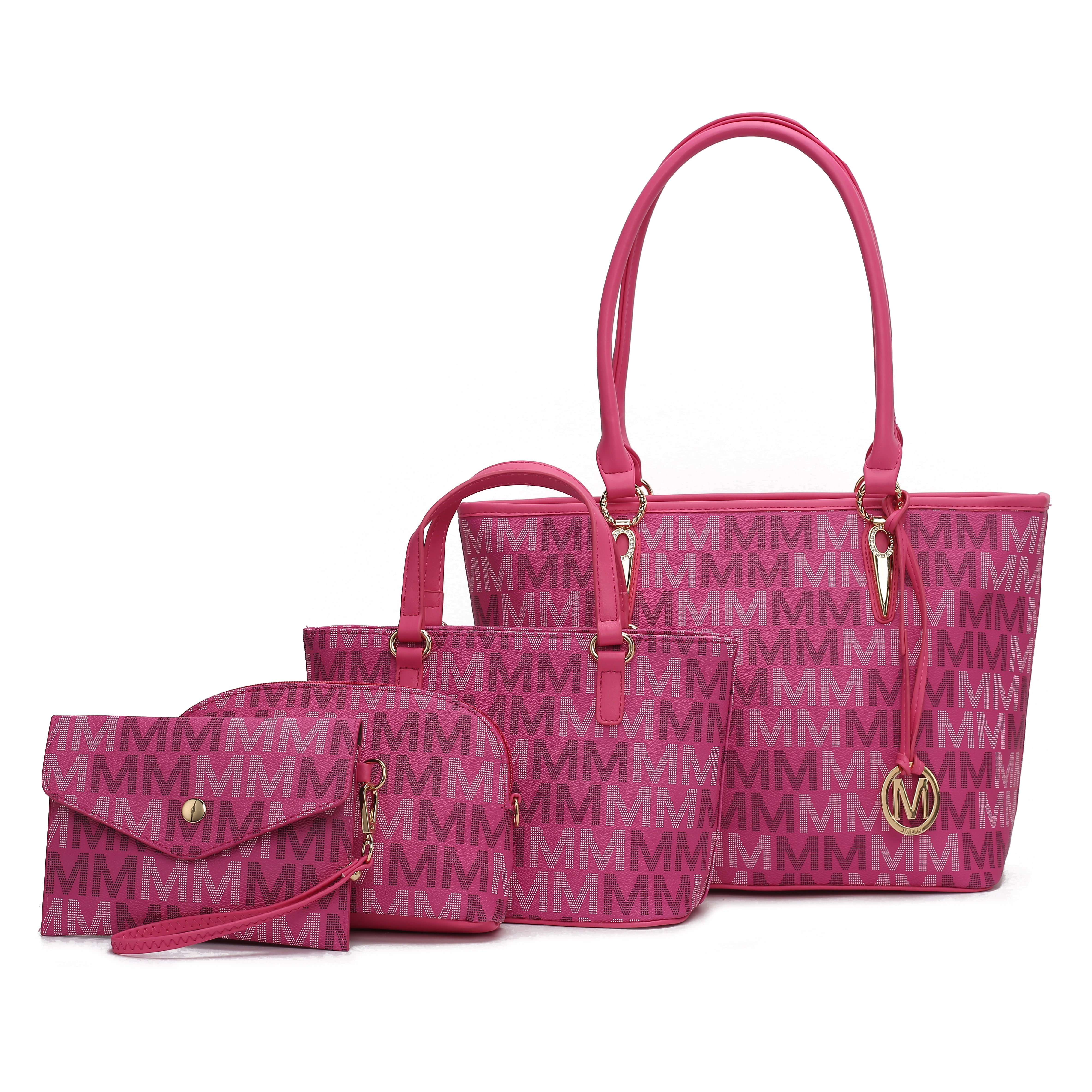  MKF Collection Alexy Signature Tote Bag and Set - Beige - Bonton