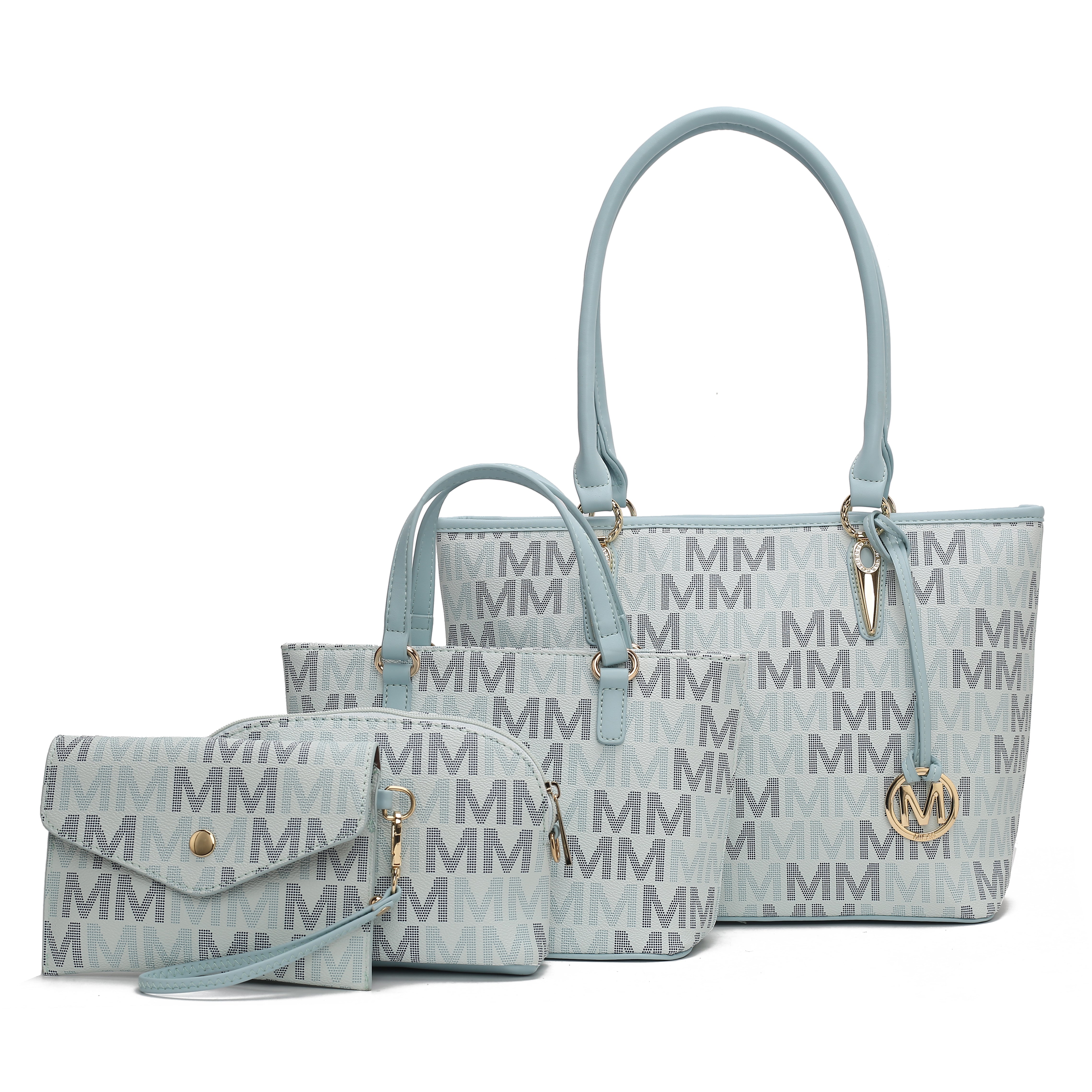  MKF Collection Alexy Signature Tote Bag and Set - Beige - Bonton