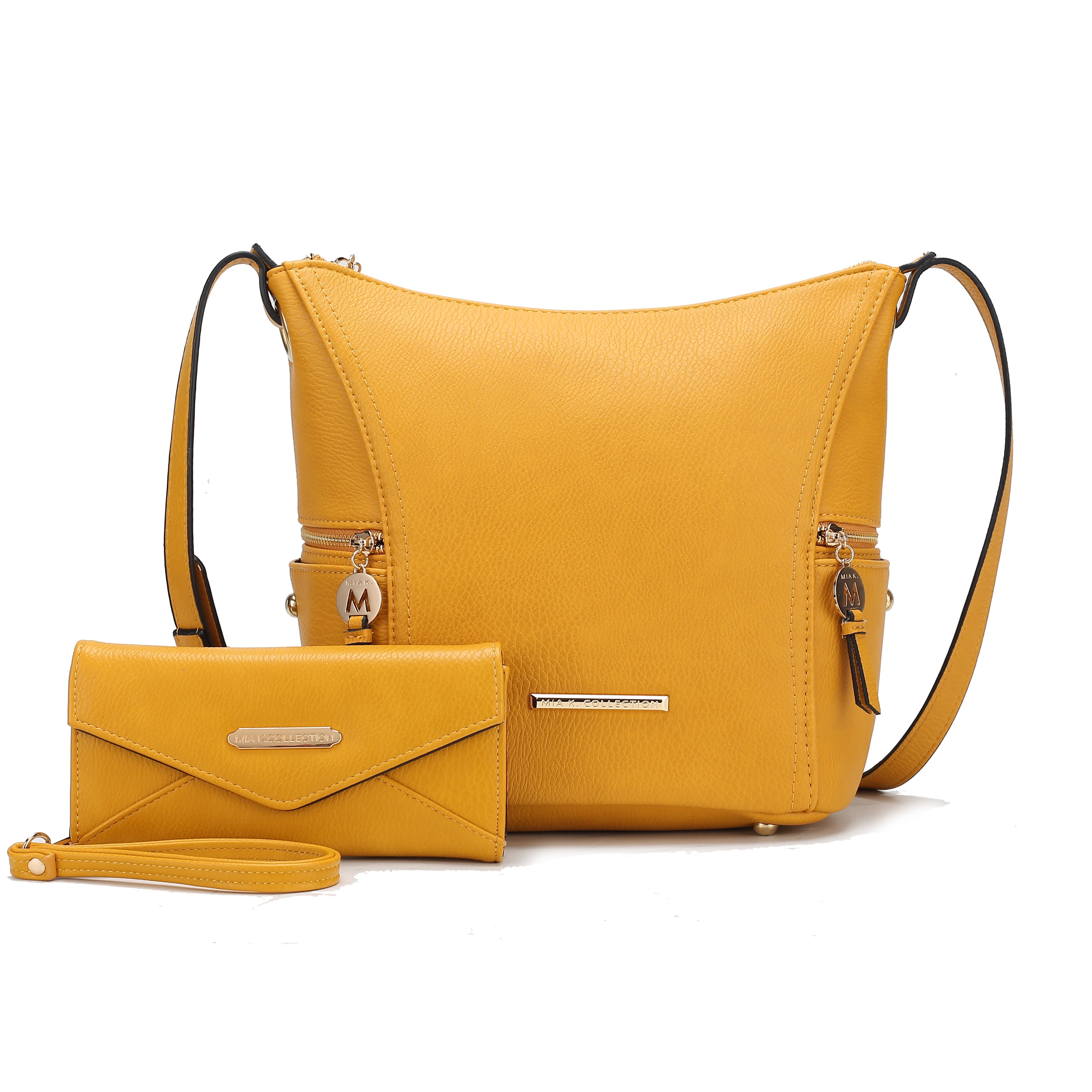  MKF Collection Lux Shoulder Bag and Set - Mustard - Bonton