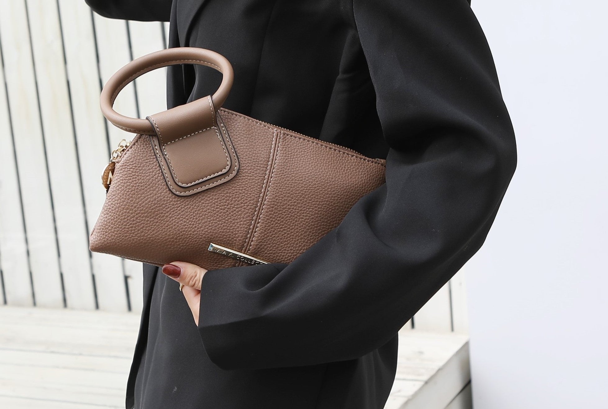  MKF Collection Luna Clutch/Wristlet - Beige - Bonton