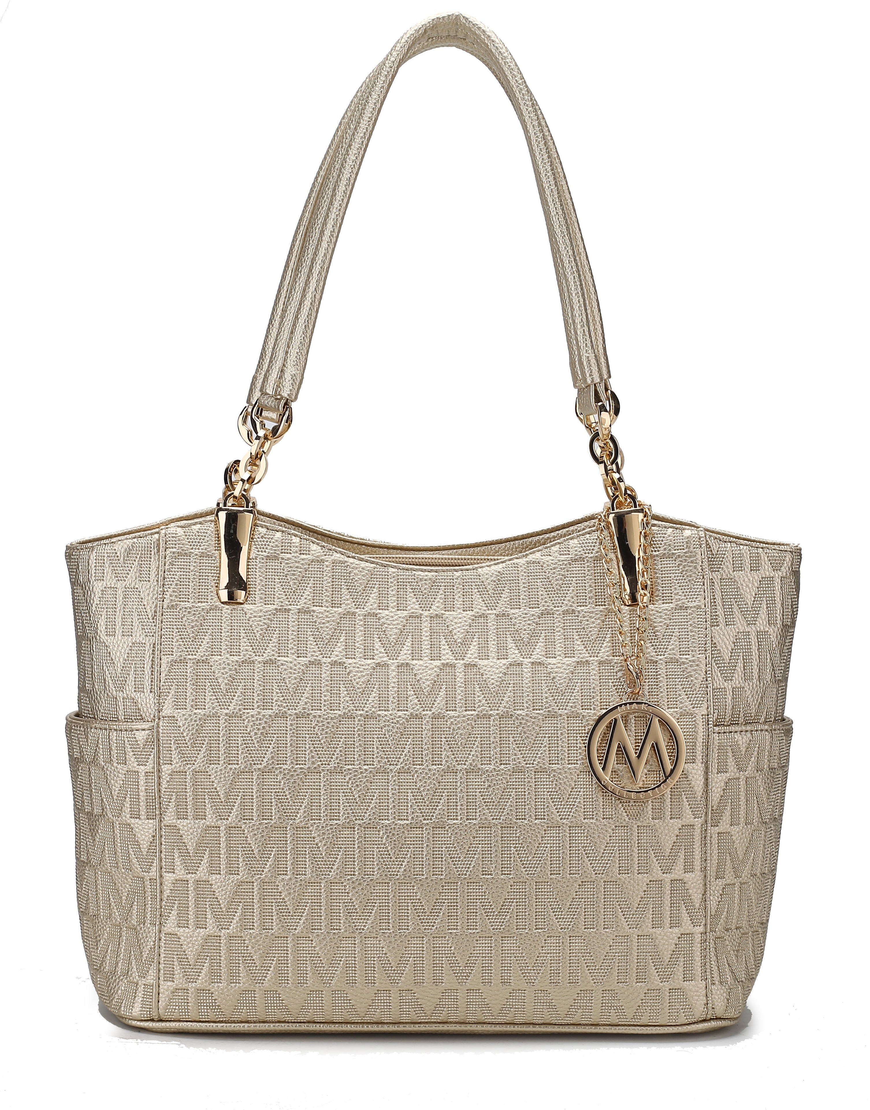  MKF Collection Malika Signature Shoulder Bag - Taupe - Bonton